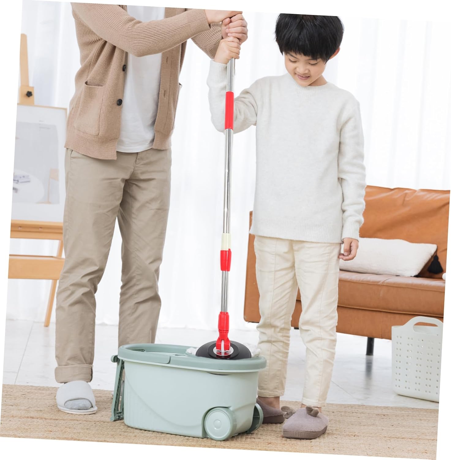 CALLARON Mop Pole with Rotating Handle for Efficient Floor Cleaning