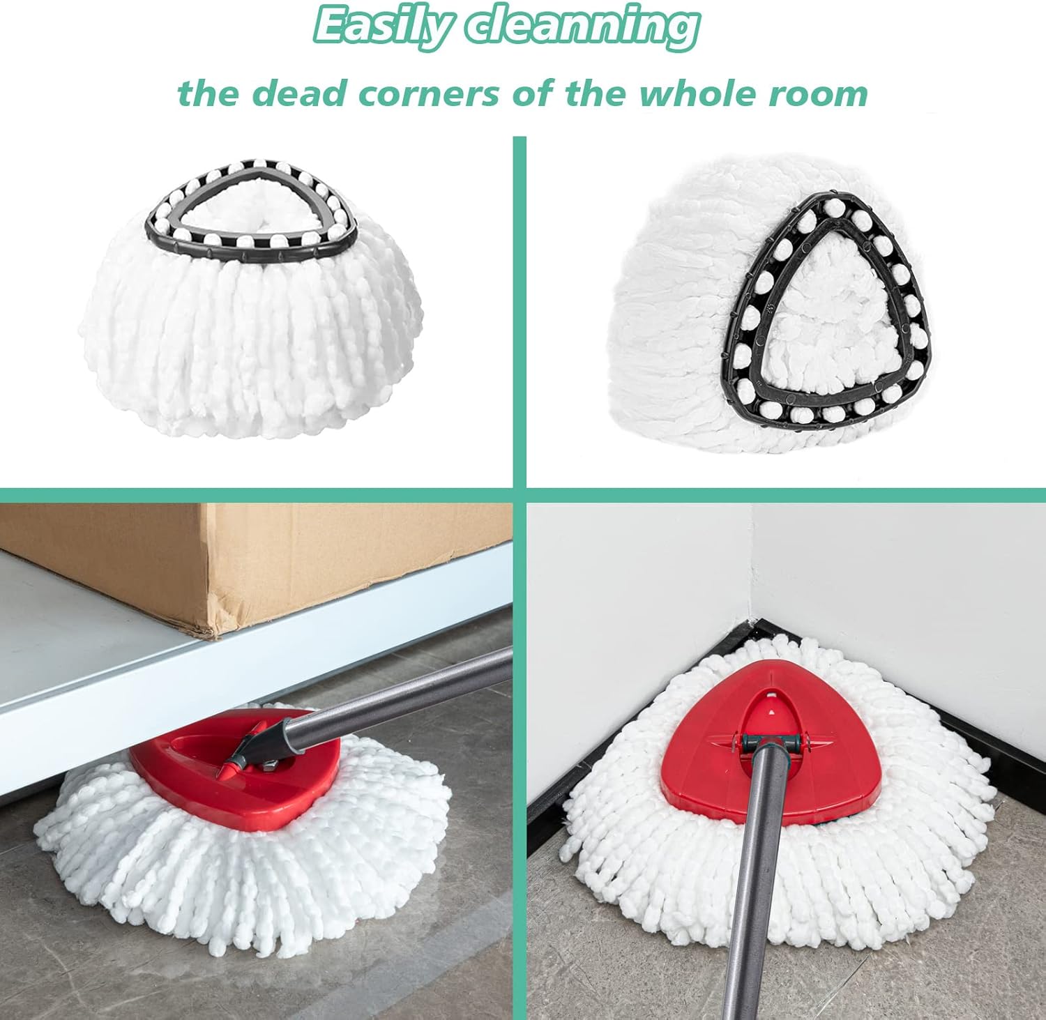 12 PCS Spin Mop Replacement Heads Microfiber Compatible with Cedar Mop