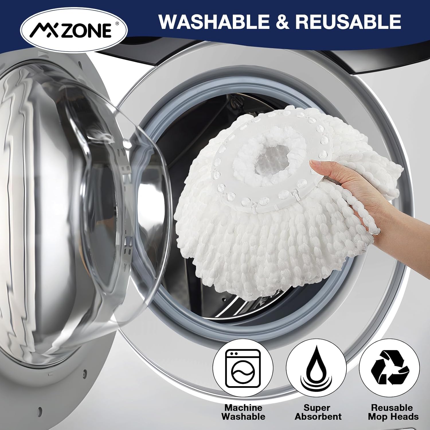 MXZONE Spin Mop Replacement Head 3 Pack