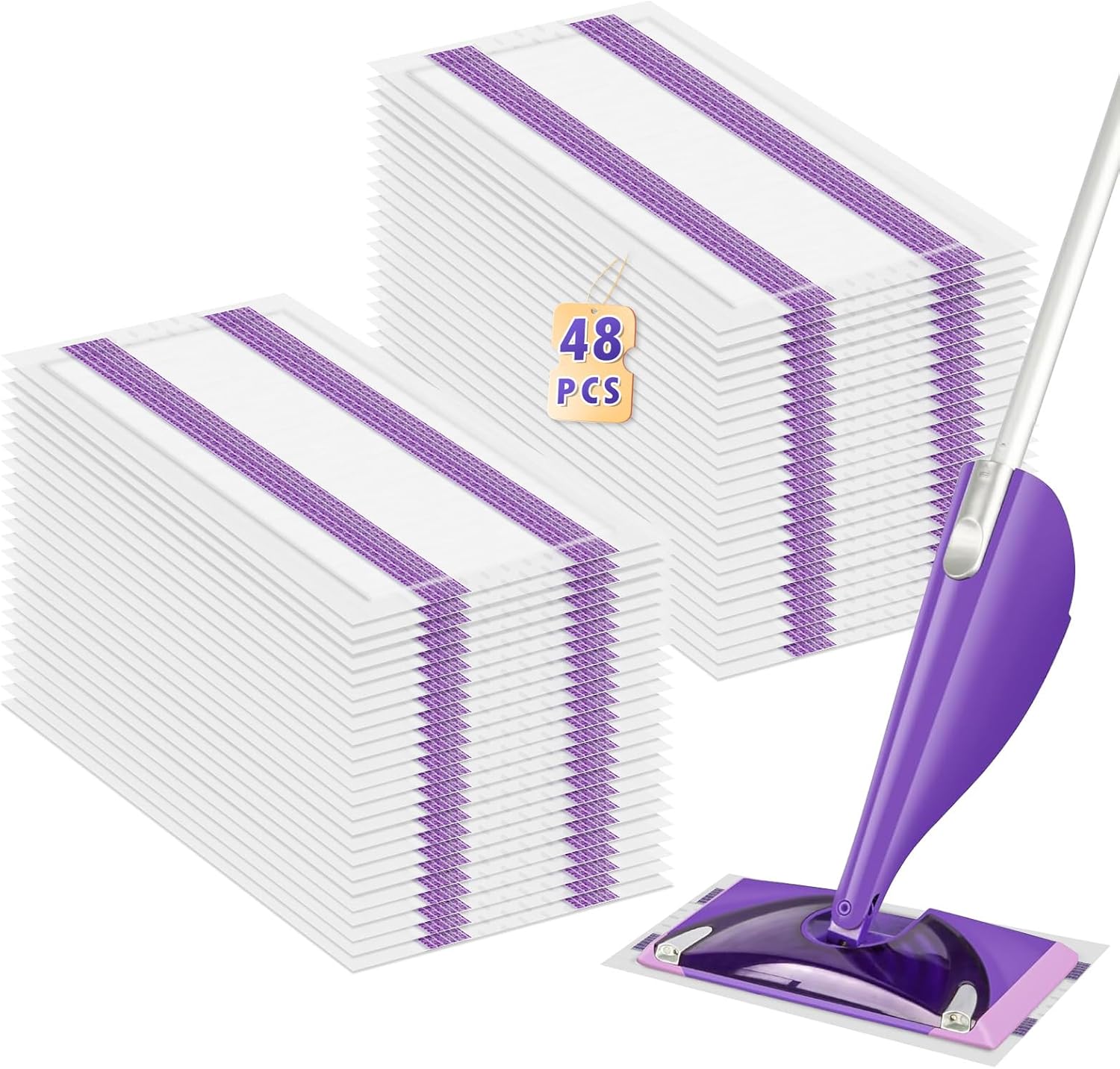 Bisenkud 48 Count Wetjet Pad Refills for Swiffer Wet Jet
