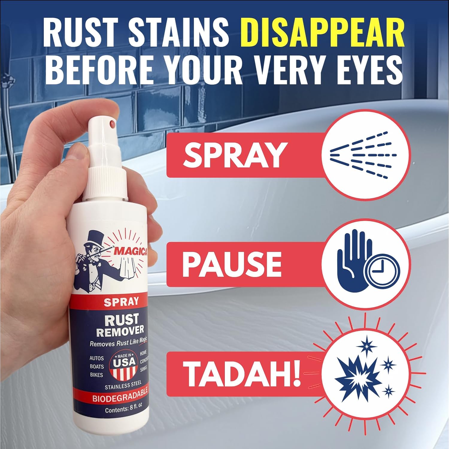 Magica Rust Remover 8oz Gel Spray Combo 1