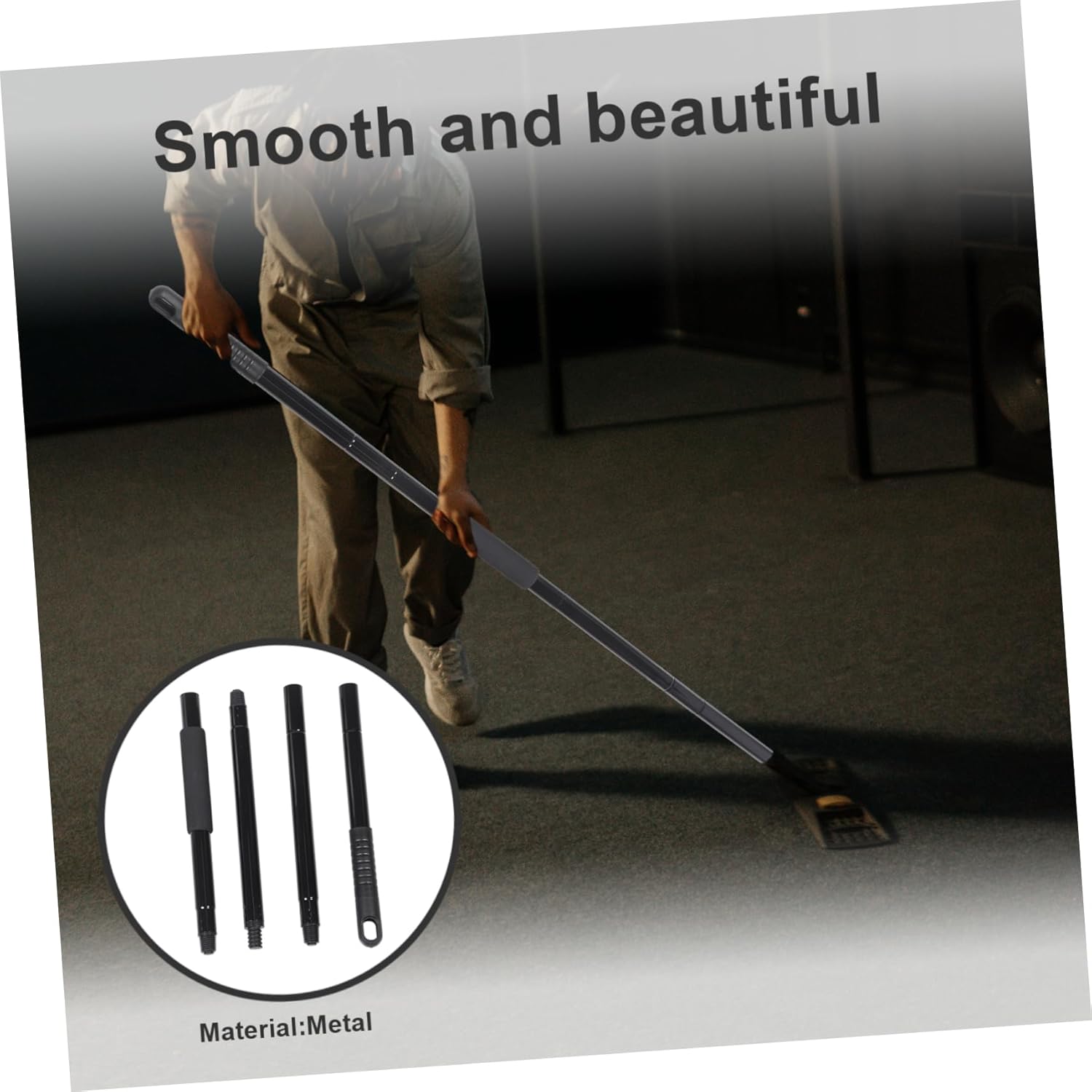Minkissy Mop Replacement Handle Metal Mop Stick for Home and Commercial Use