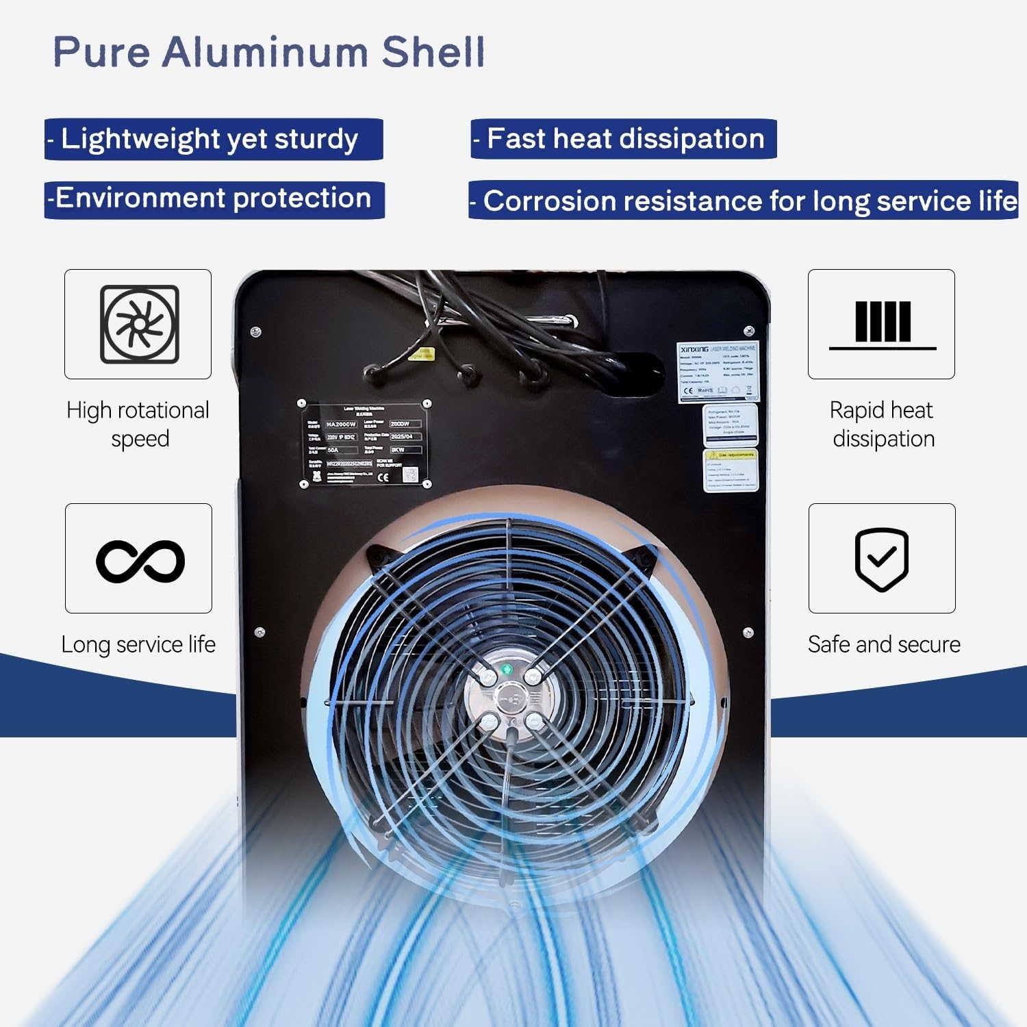 2000W Laser Cleaning Machine with 9 Modes and 300mm Scan