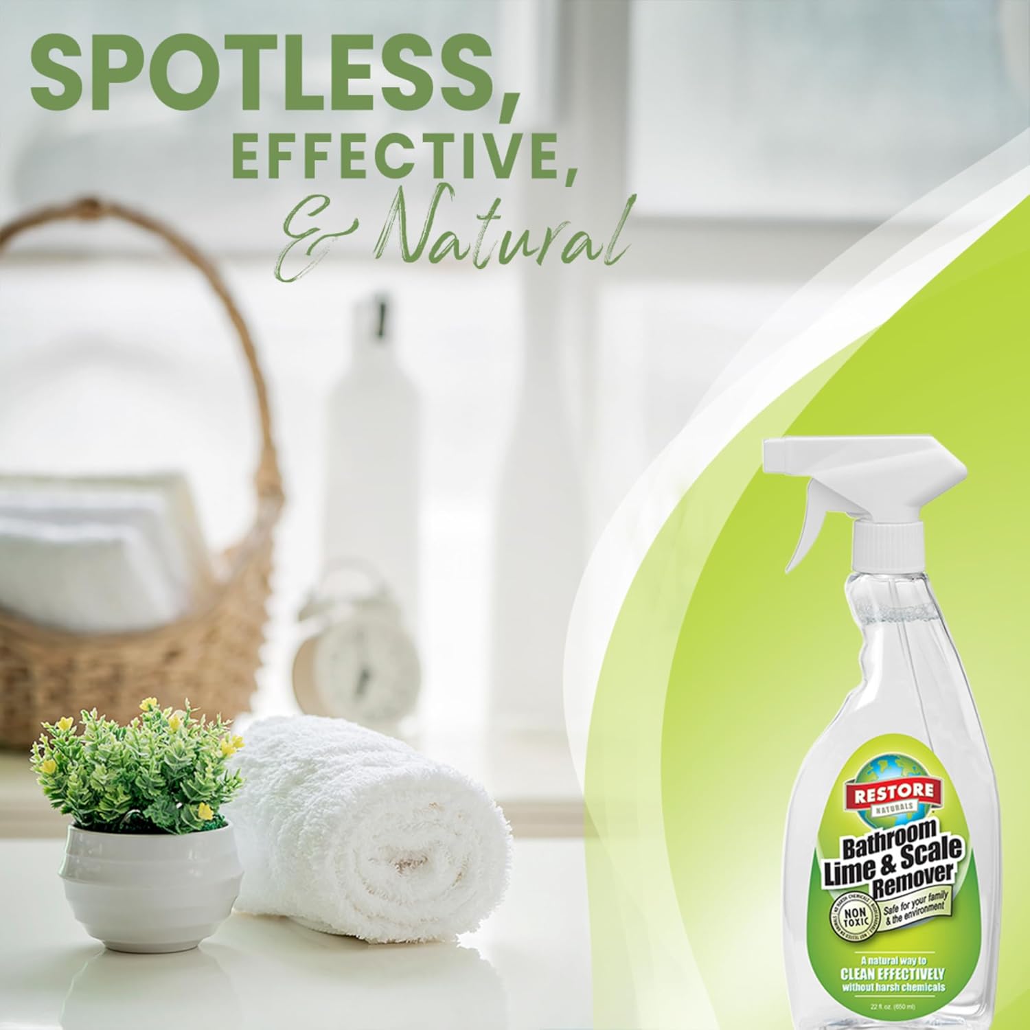 Restore Naturals Non Toxic Bathroom Cleaner 22oz 2 Pack 1