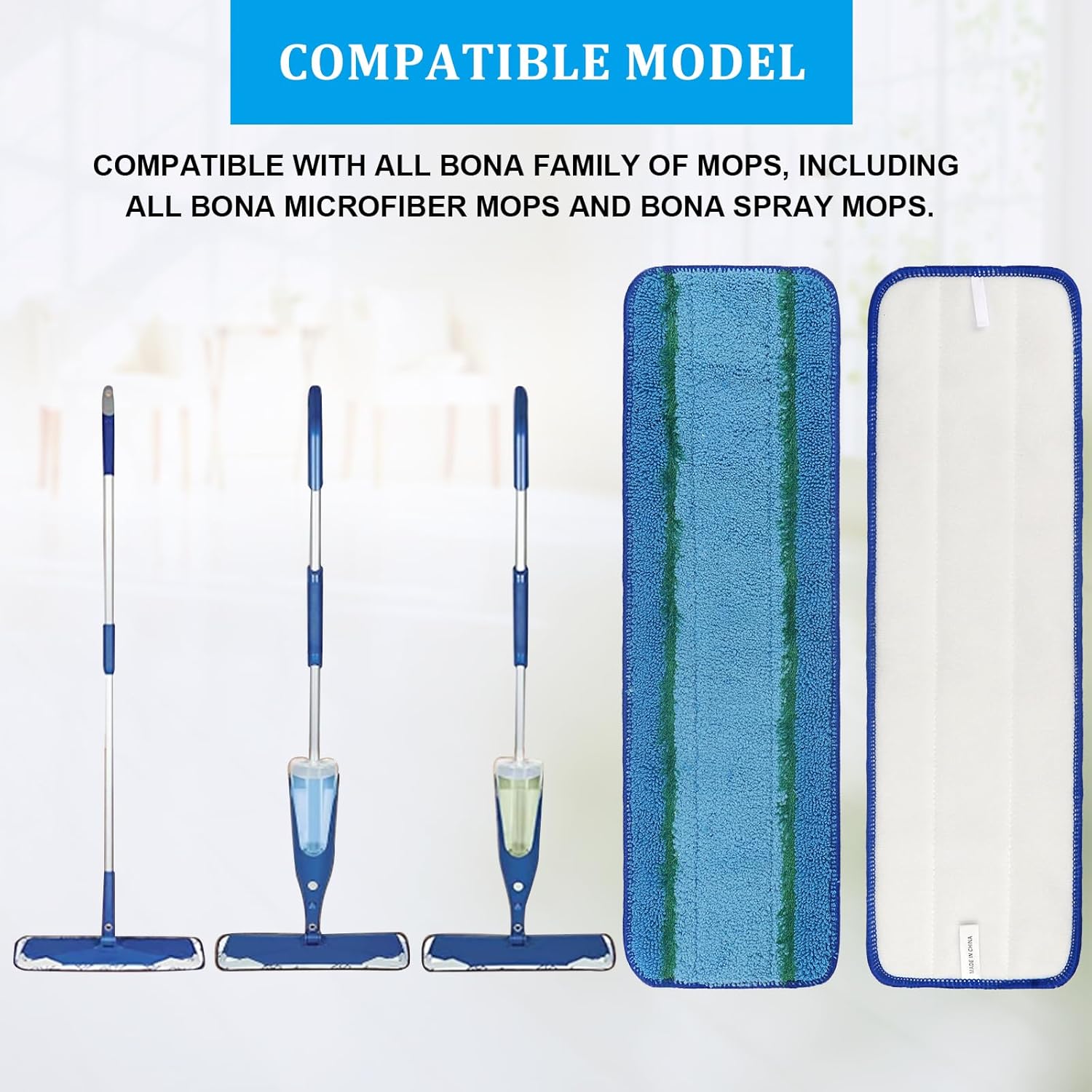 6 Pack Deep Clean Microfiber Mop Pads for Bona Family