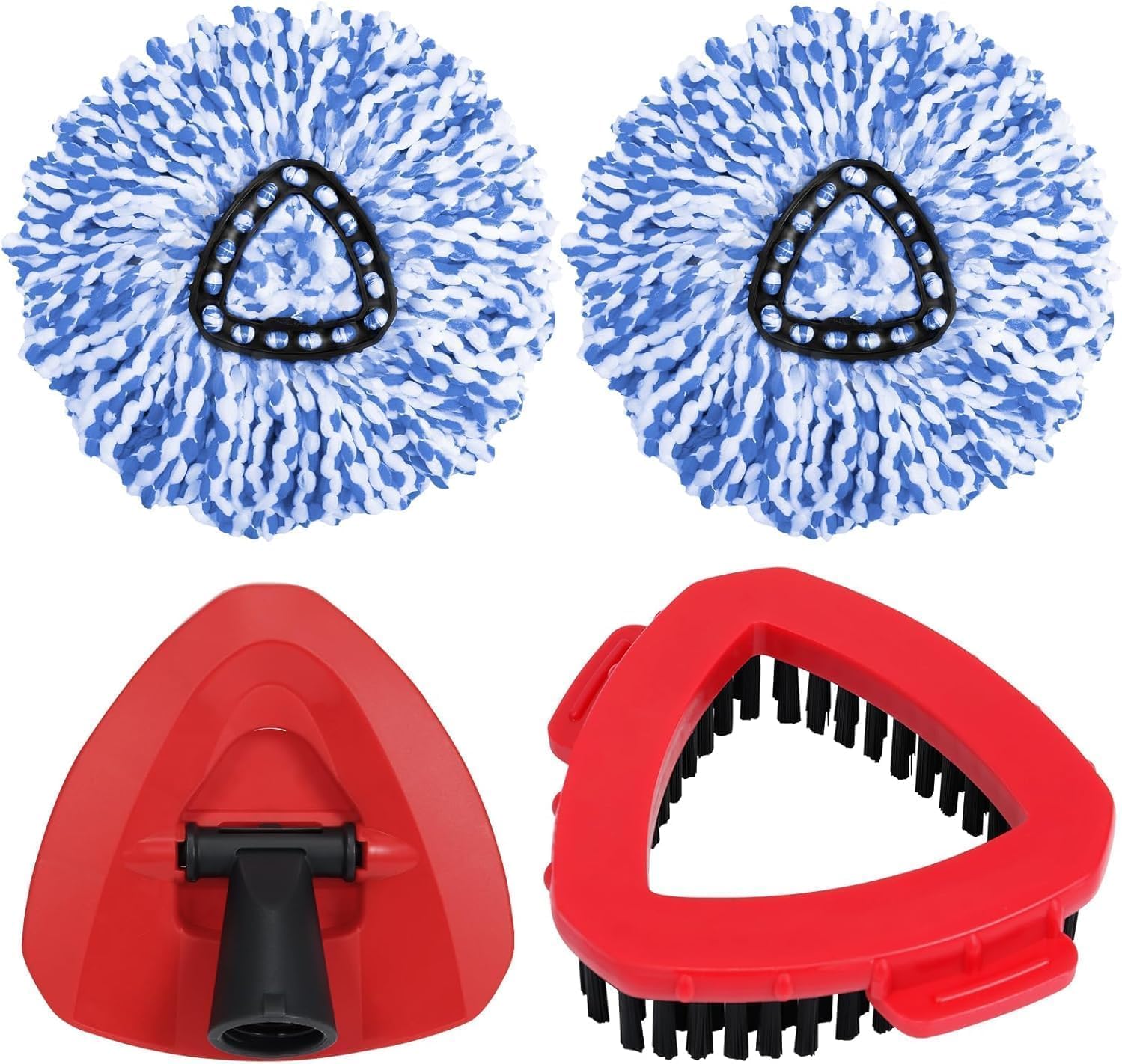 4 Pack Spin Mop Replacement Heads for 2-Tank System