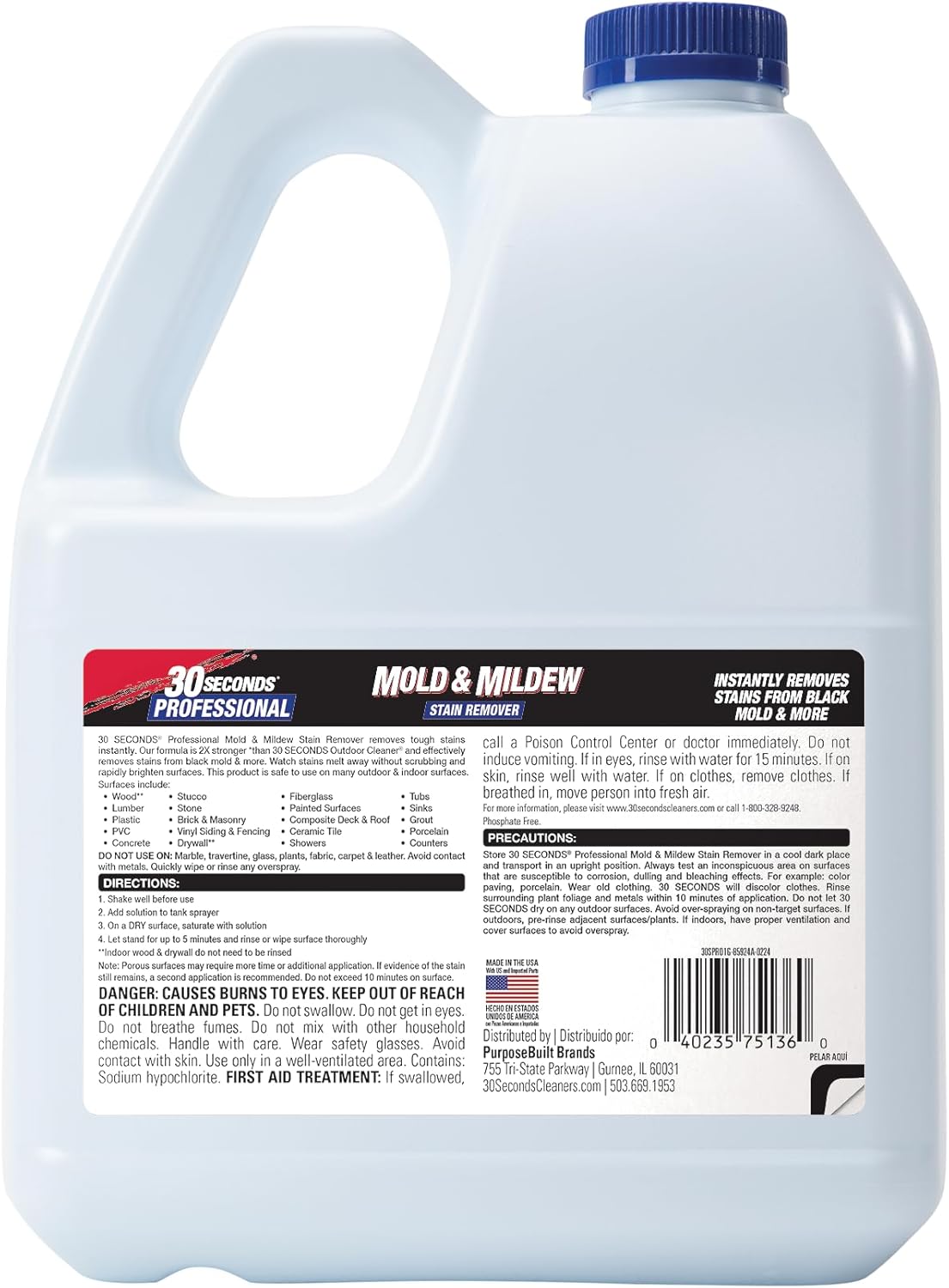 30 SECONDS Pro Mold Mildew Remover 1 Gallon 4 Pack