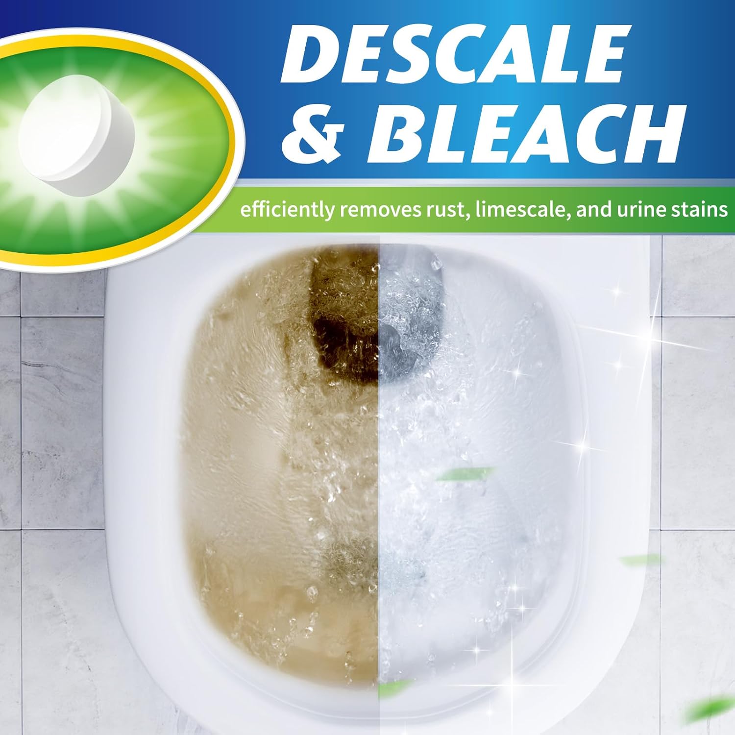 Ksend Toilet Bowl Cleaner Tablets - 40PCS Automatic Bleach Tablets