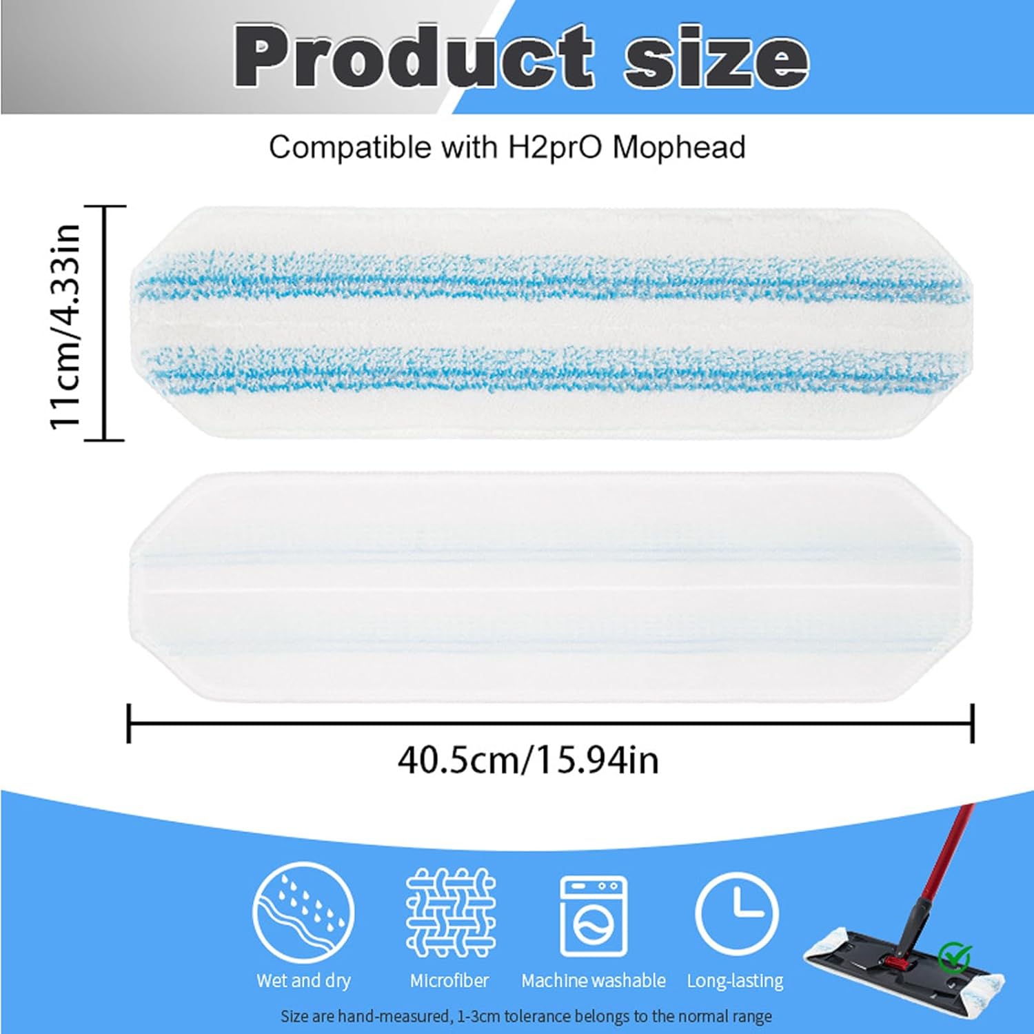 5Pcs Microfiber Replacement Rags for H2Pro Mop System