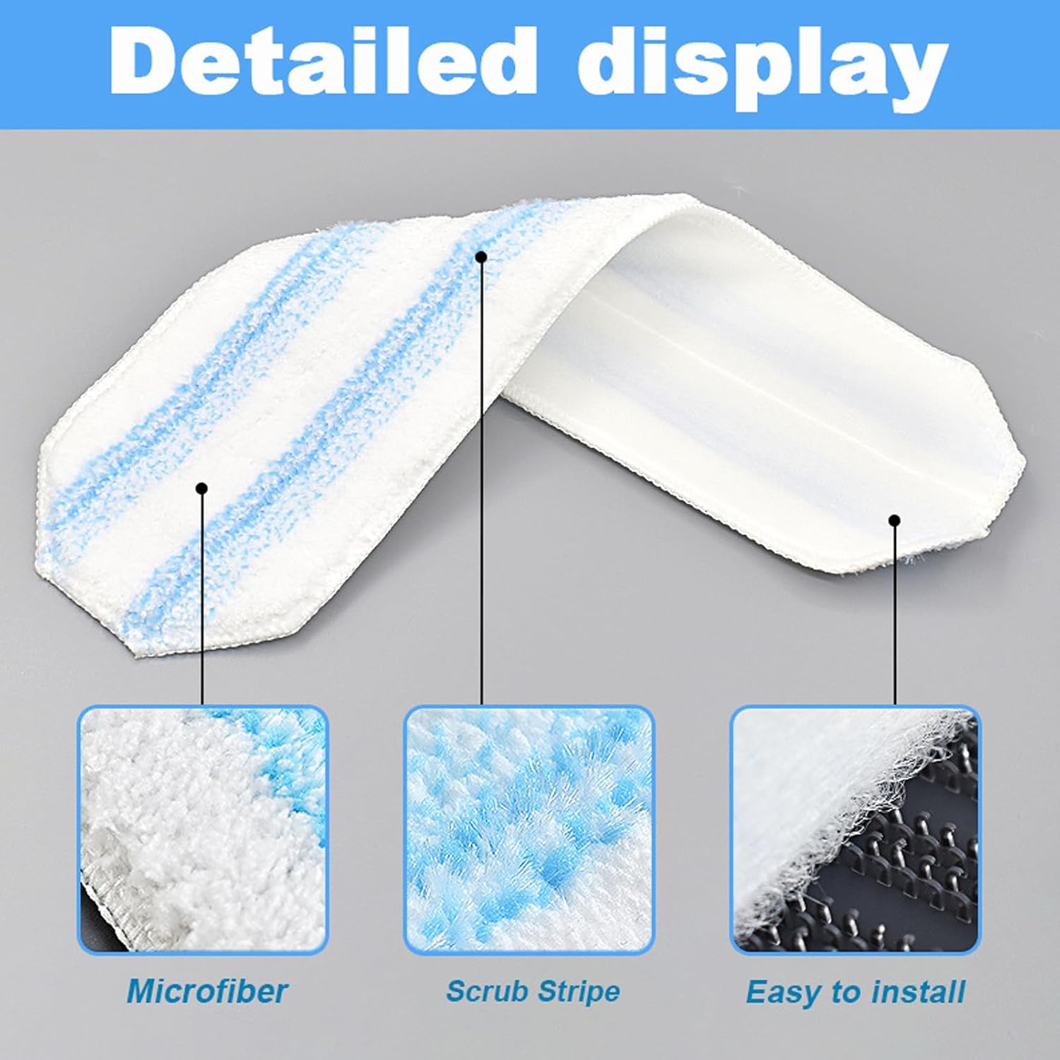 5Pcs Microfiber Replacement Rags for H2Pro Mop System