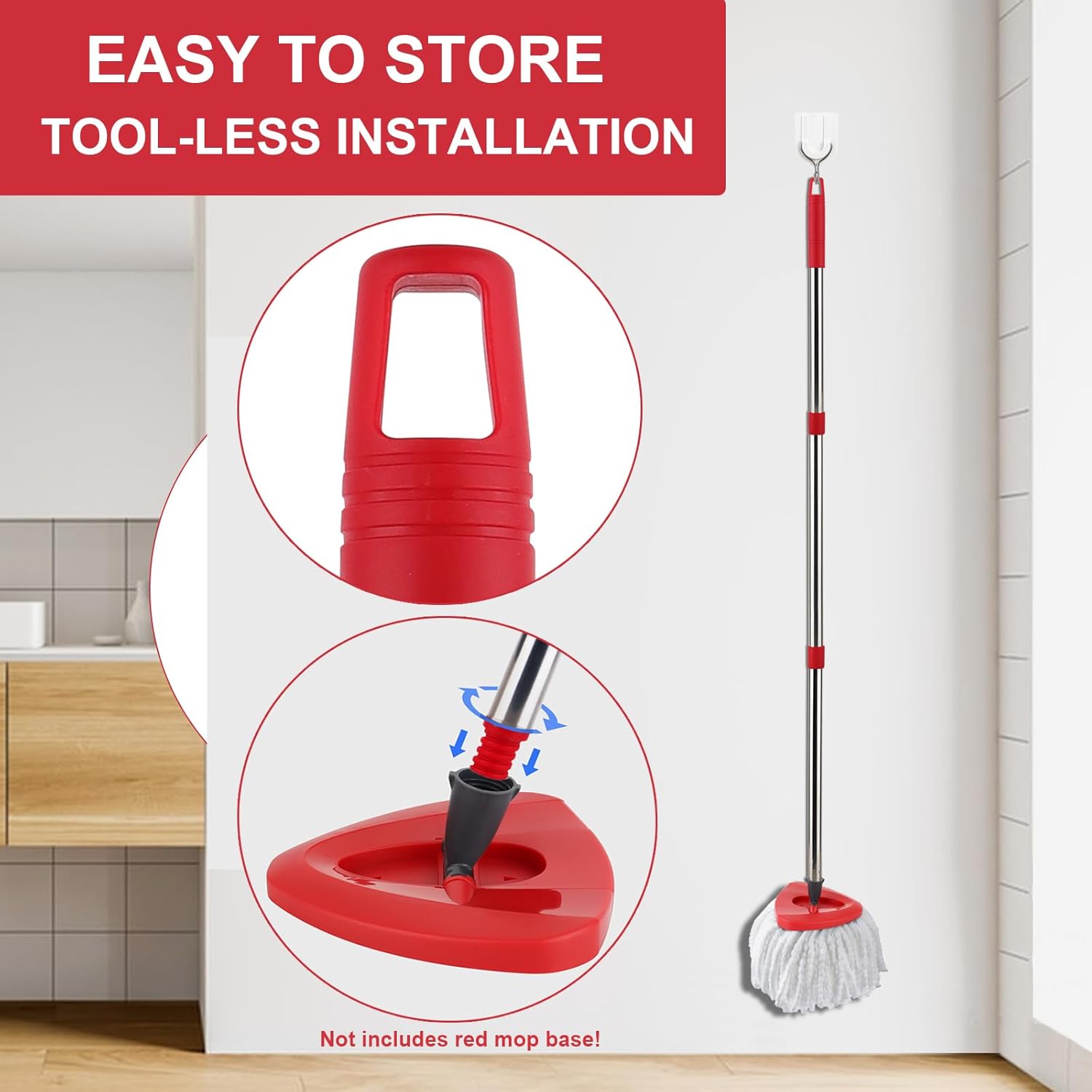 Sgizoku 4-Section 58 Spin Mop Handle Replacement 1