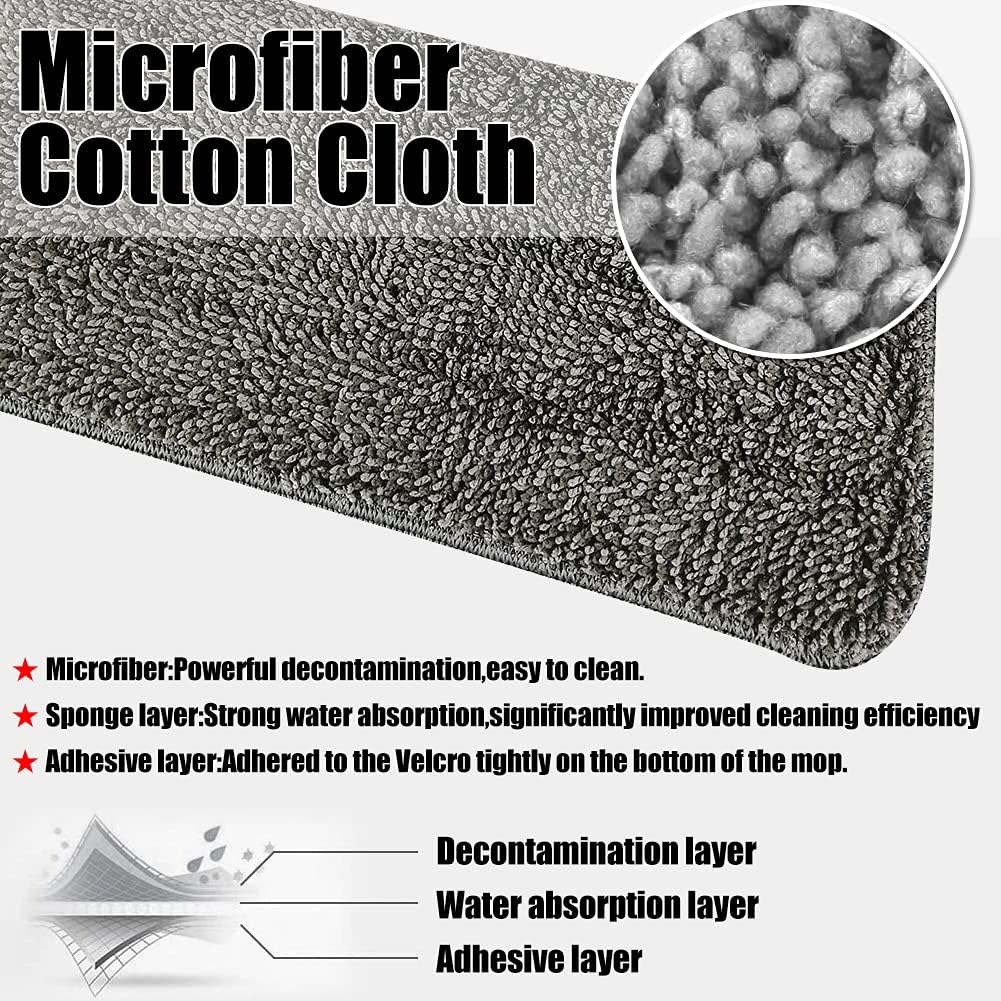 6 Pack Microfiber Spray Mop Heads - Dark Gray