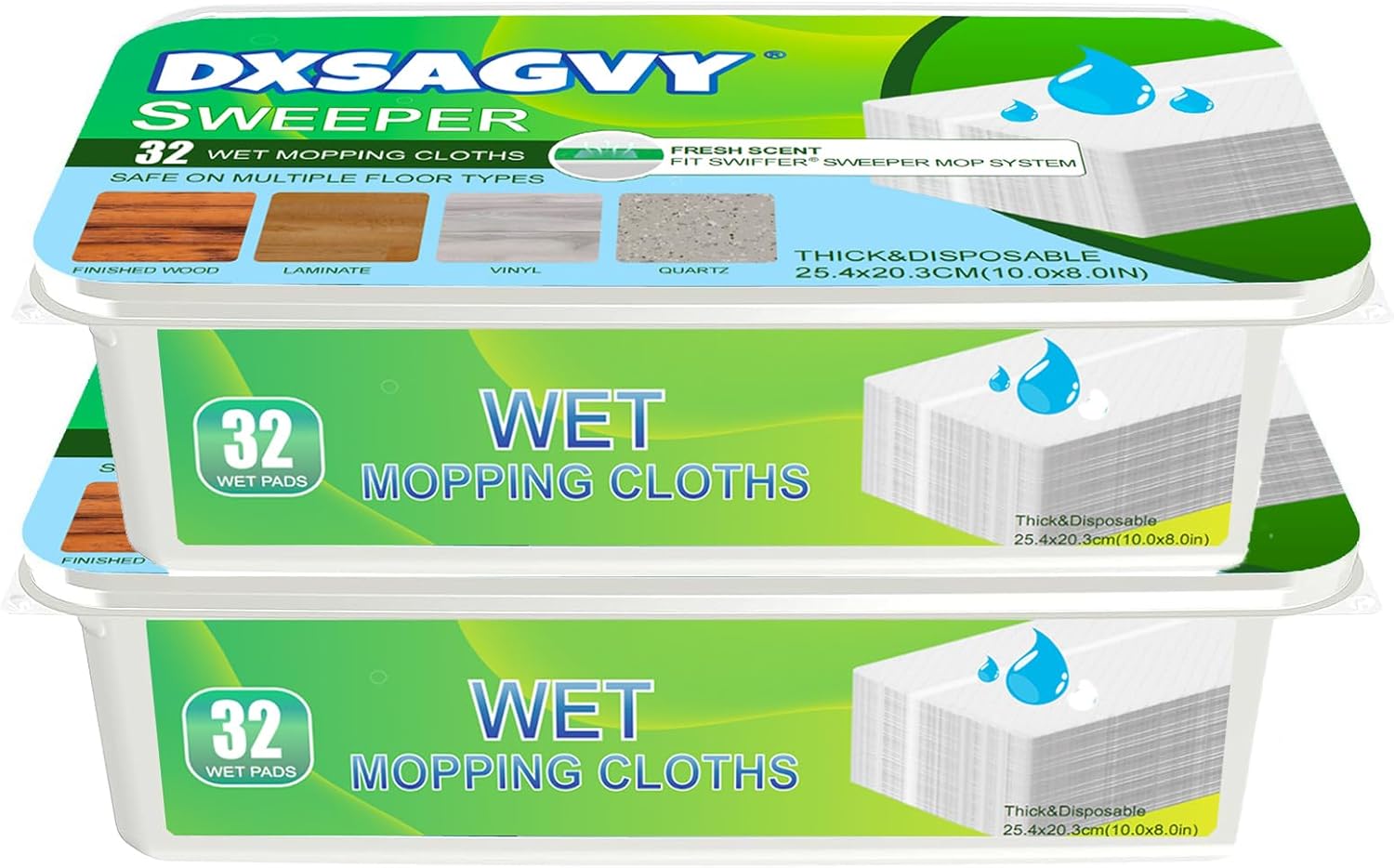 DXSAGVY Upgraded Wet Mop Pads 64 Count Refill