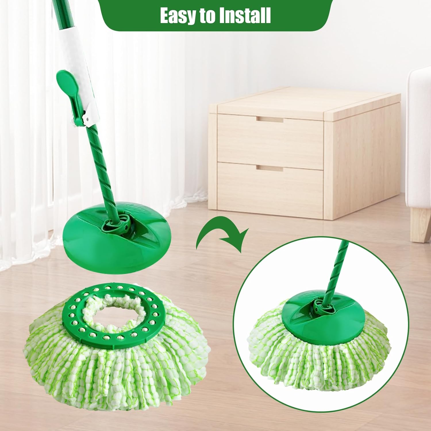 6 Pack Microfiber Mop Head Replacement for Libman Tornado Spin Mop