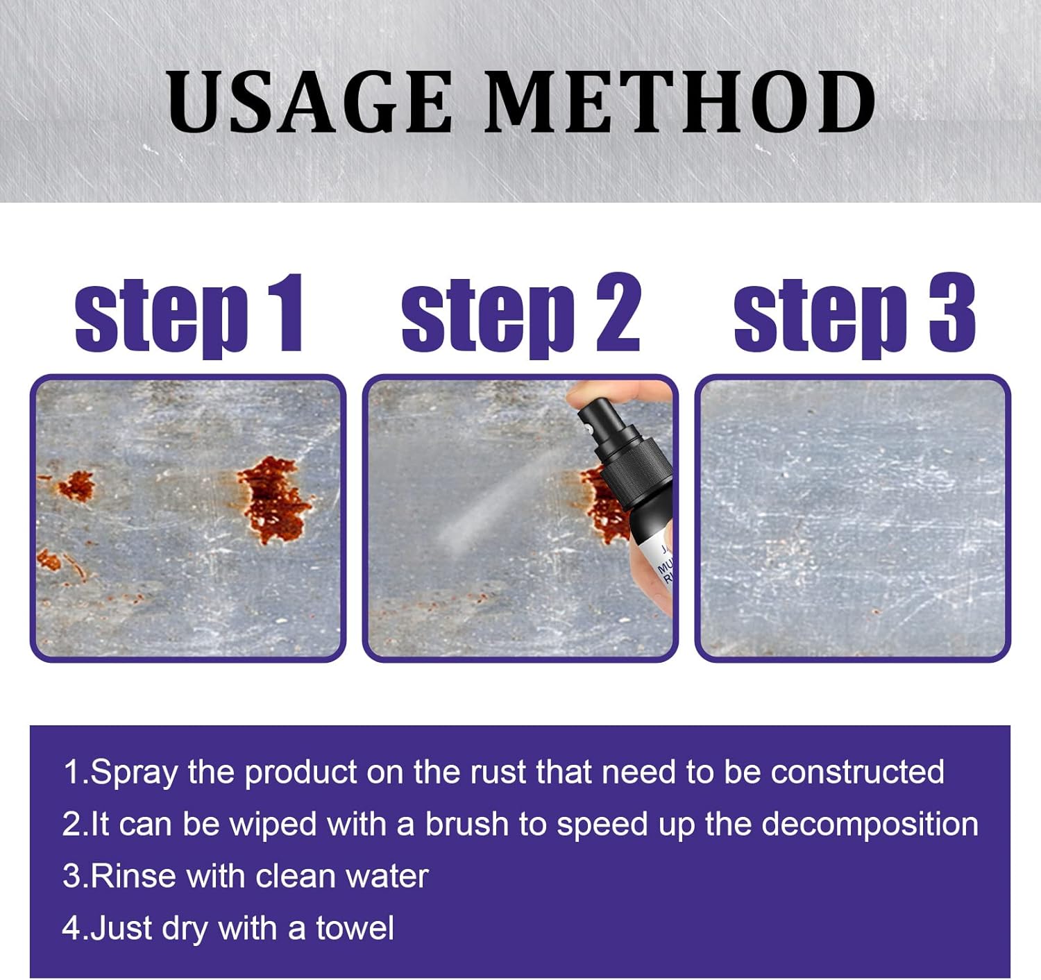 Homomdy 8pcs Multipurpose Rust Remover Spray