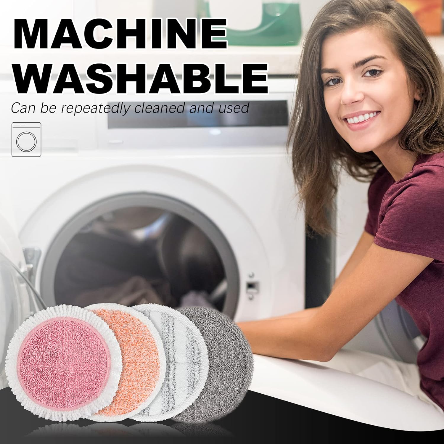 Bozdyru Electric Mop Pads 65 Inch 8 Pack