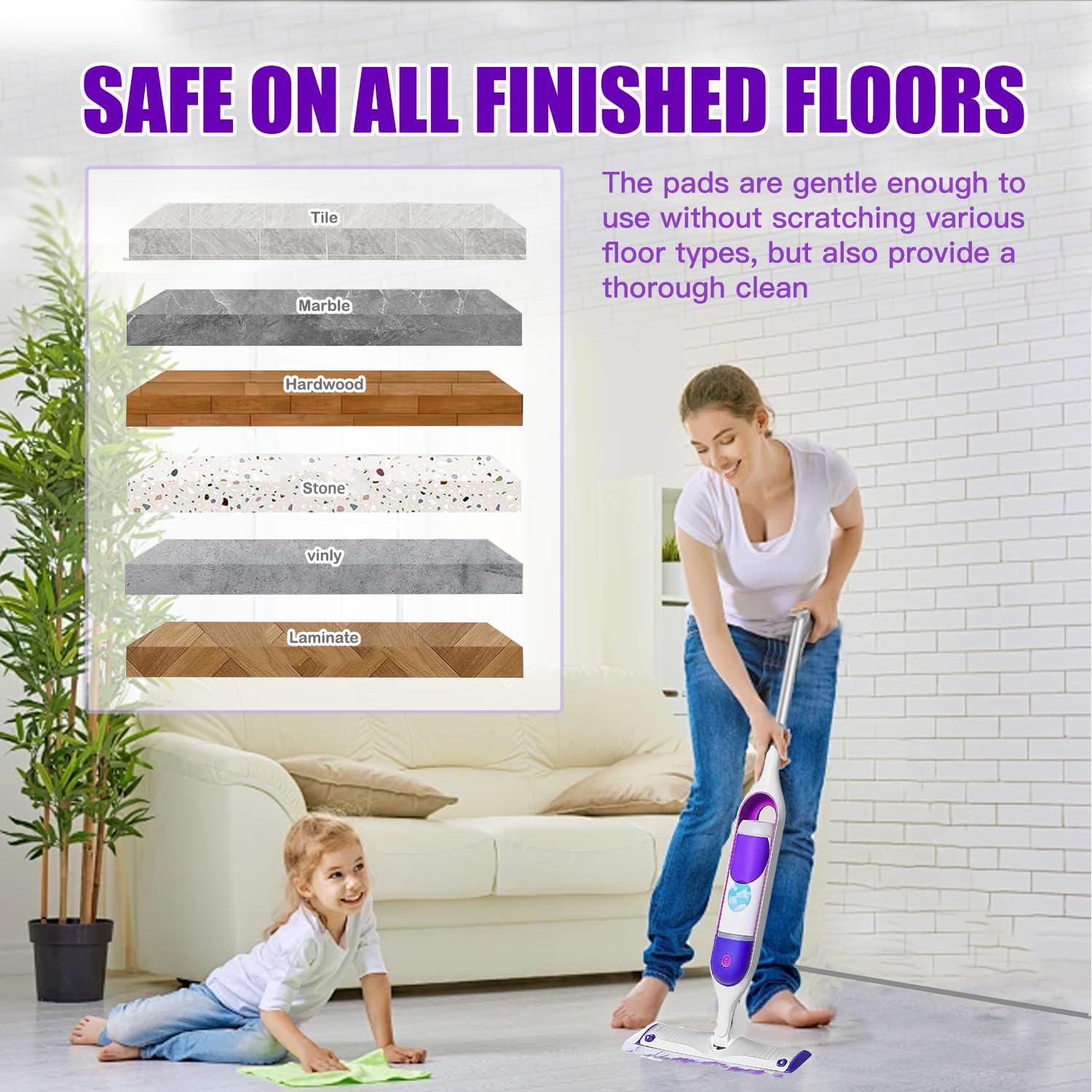 20 Pack Swiffer Power Mop Pad Refills - Multi-Surface Hardwood Compatible