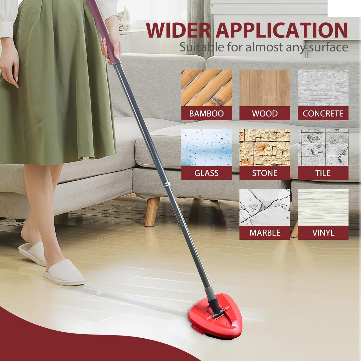 Puiuisoul Spin Mop Scrubber Head for Oceda EasyWring 1-Tank System