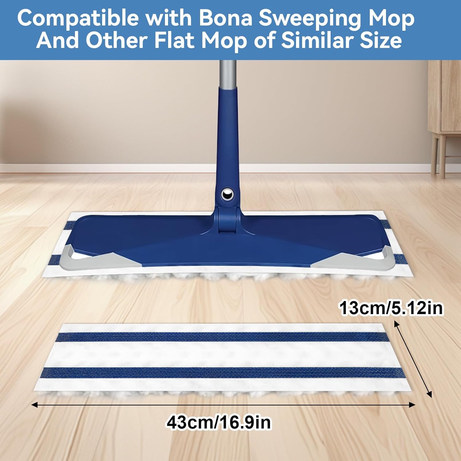 ZQZiQi 50 Count XL Microfiber Mop Pads for Bona