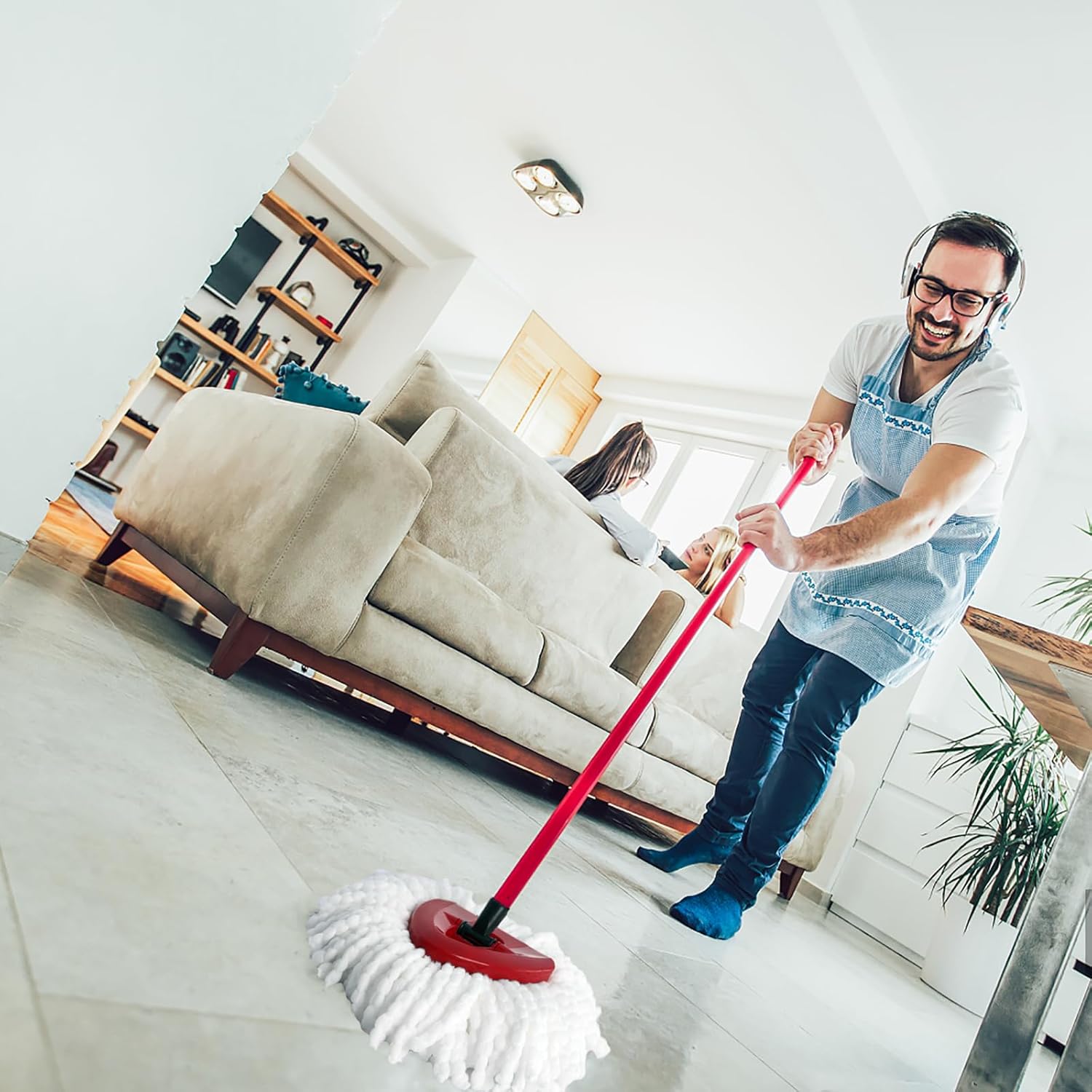 FOOKCIAN Spin Mop Refill Head - Microfiber Deep Clean Machine Washable