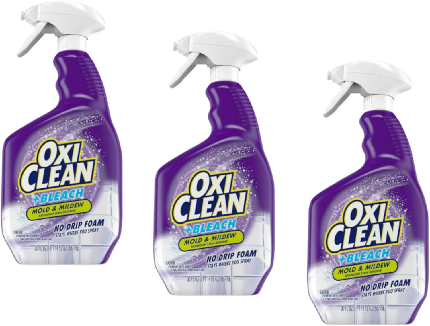 OxiClean Plus Bleach Mold Mildew Stain Remover 30 oz Pack of 3