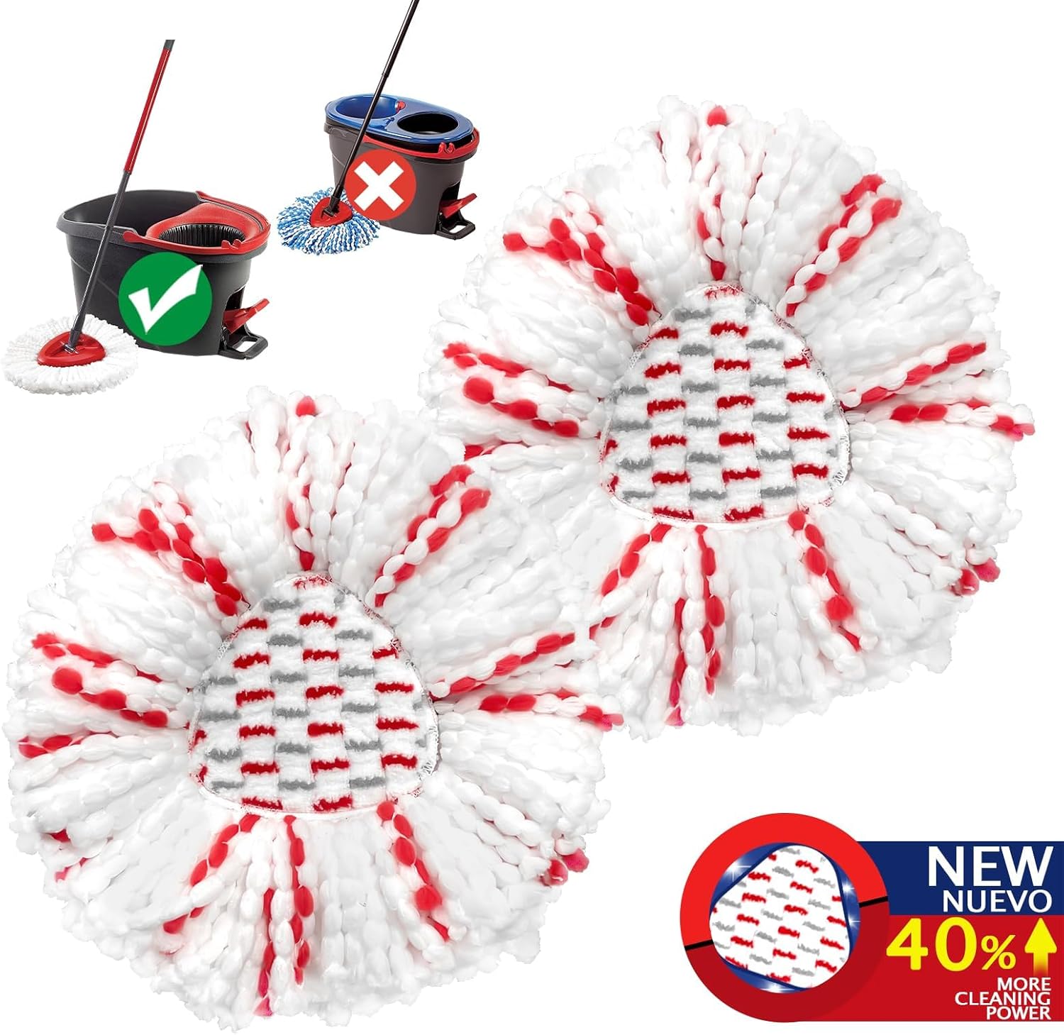 Koolstuffs Spin Mop Heads 2 Pack 40 More Cleaning Power