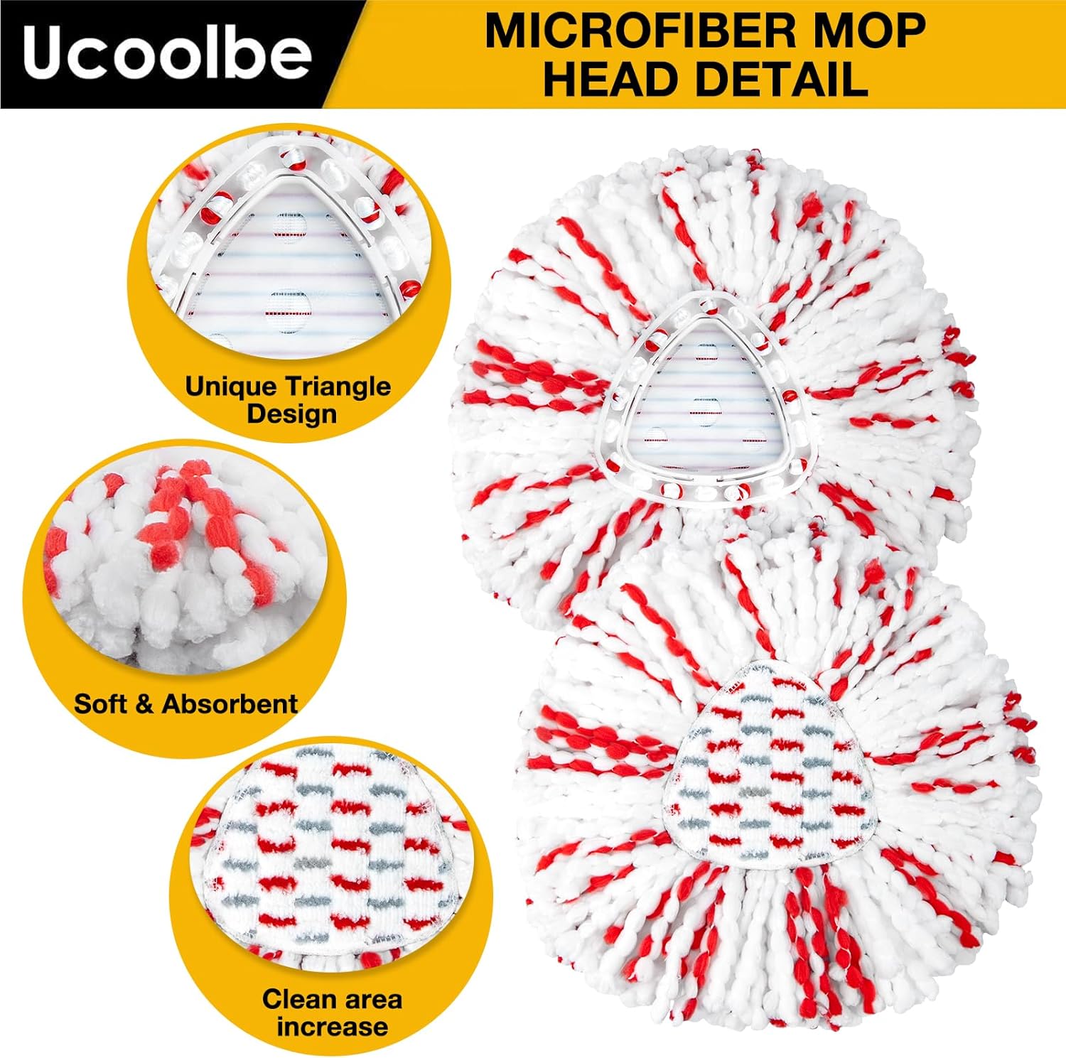 Ucoolbe Upgraded Mop Refill 3 Pack for O Cedar