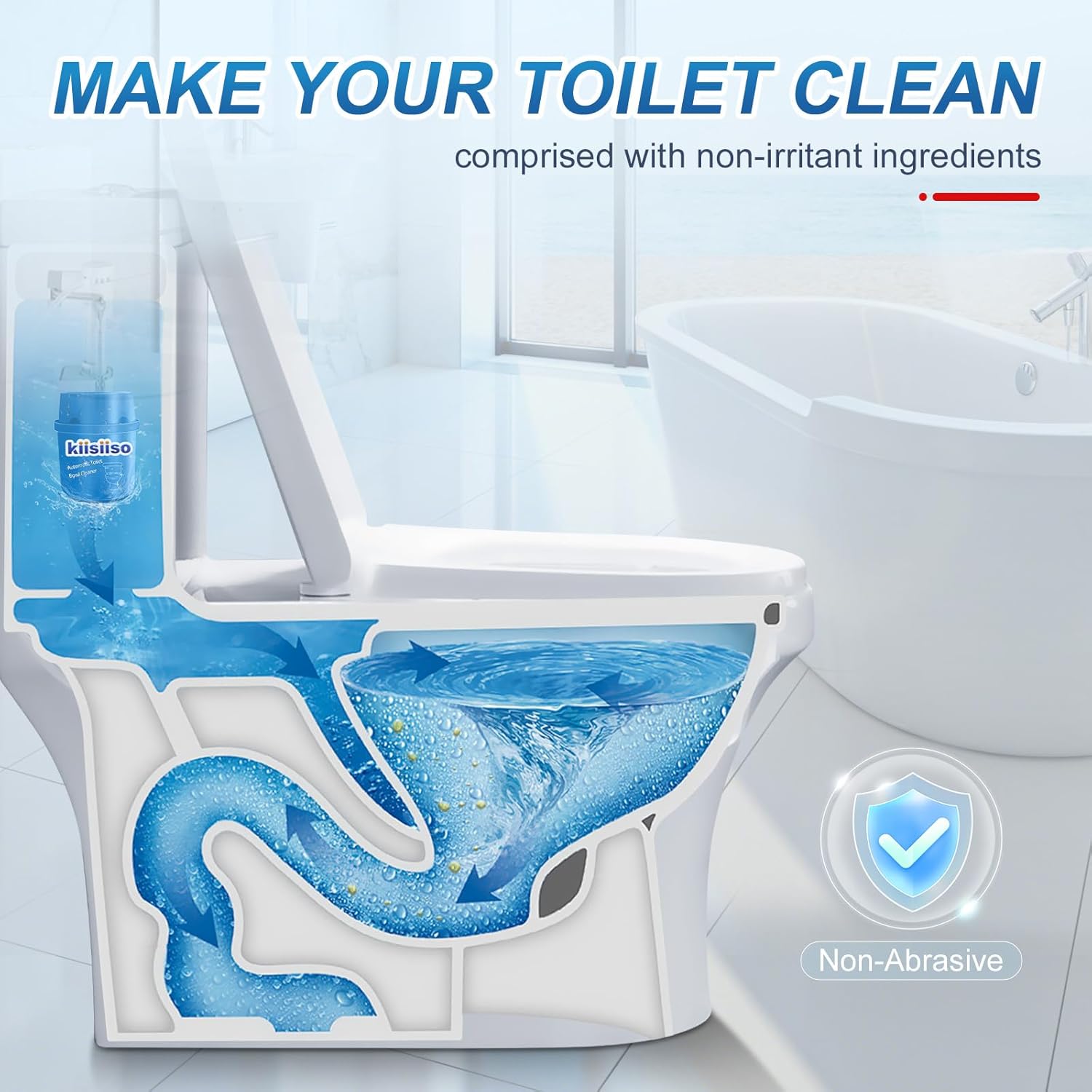 KIISIISO Toilet Cleaner Tablets in Bottle Blue