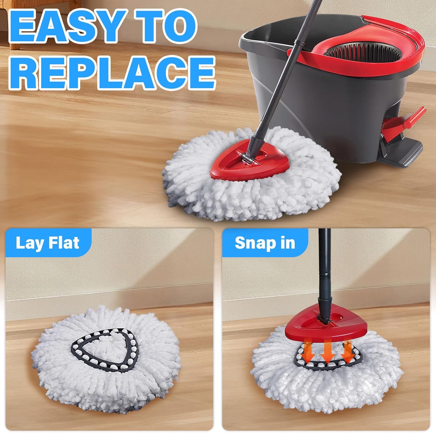 TATAANTY Spin Mop Replacement Head 9-Pack