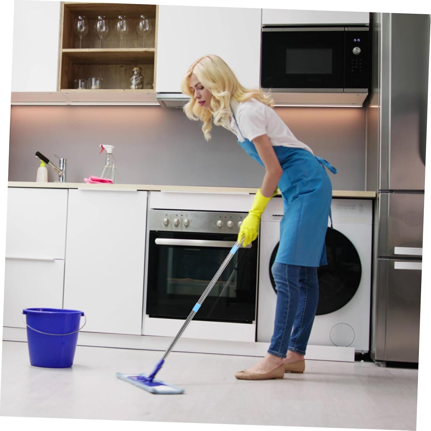 CALLARON Ergonomic Mop Rod Replacement for Bathroom Tile Cleaning