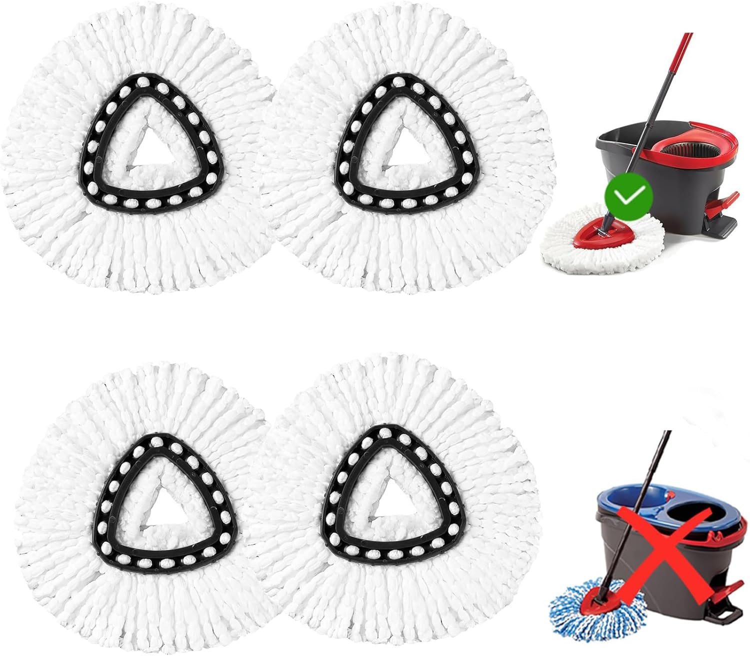 6 Pack Microfiber Mop Head Replacement for Oceda EasyWring 1