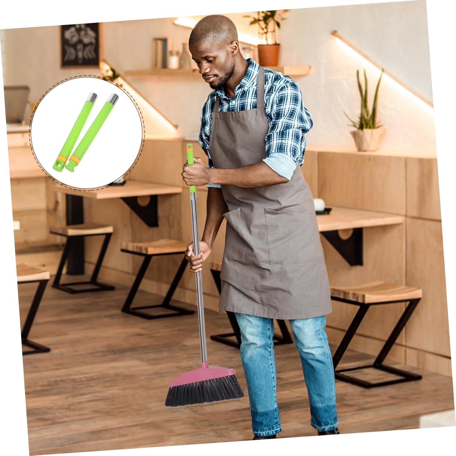 2pcs Mop Handle End Caps Grip Replacement for Broom and Dustpan