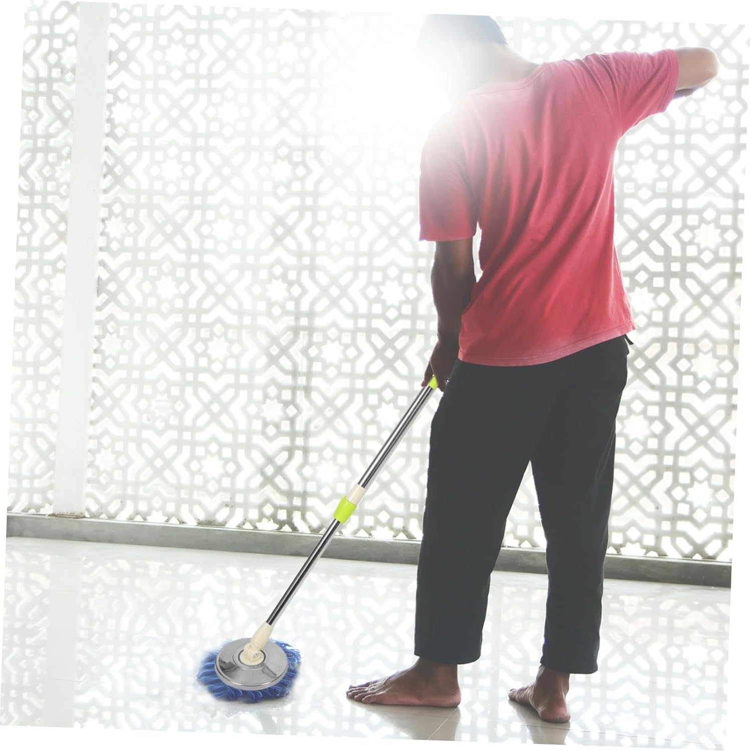 Rotating Mop Handle with Detachable Stainless Steel Pole