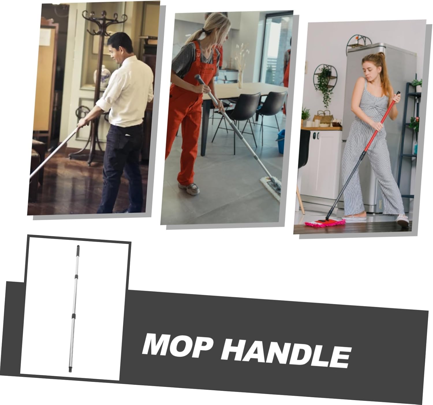 Ipetboom Replacement Mop Pole Three-Section Design