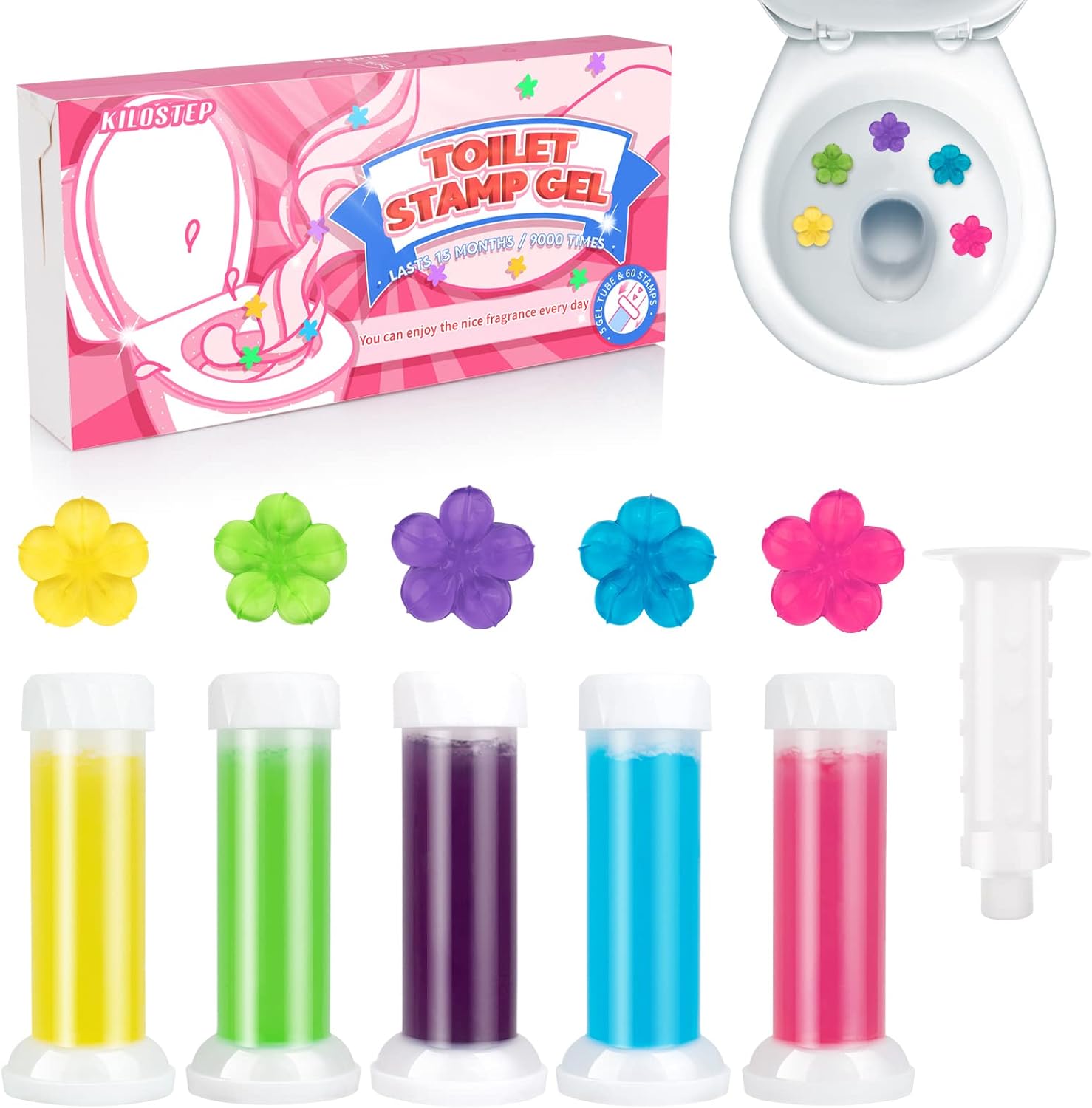 KILOSTEP Toilet Gel Stamp Set 60 Count 5 Scent 1