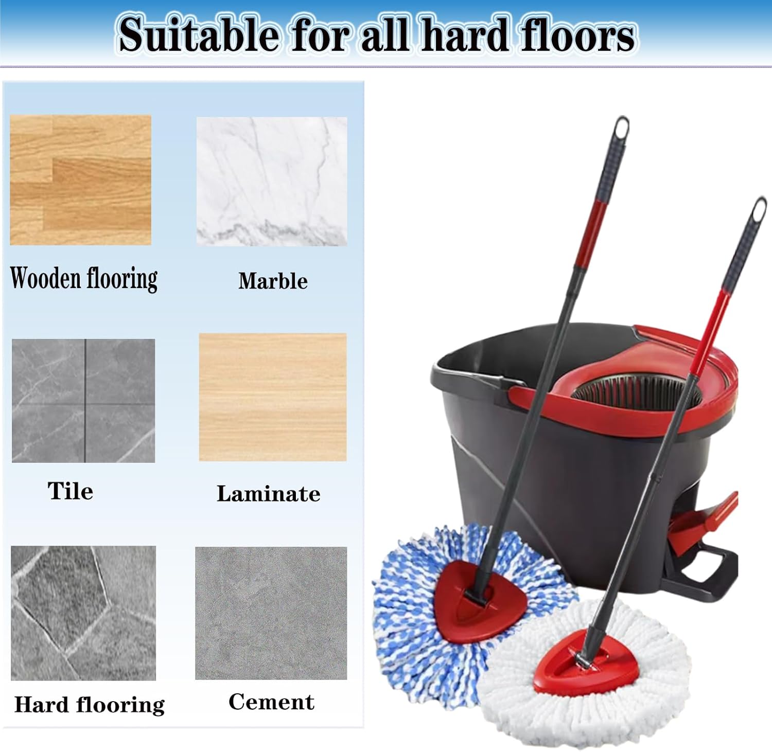 Fazlynyi 4 Pack Microfiber Mop Heads for O-Ceda Mop