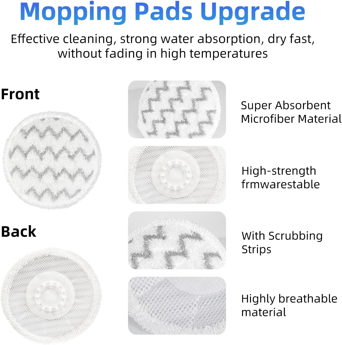 VIEWALL 8 Pack Mop Pads Replacement for Shark Steam Mops