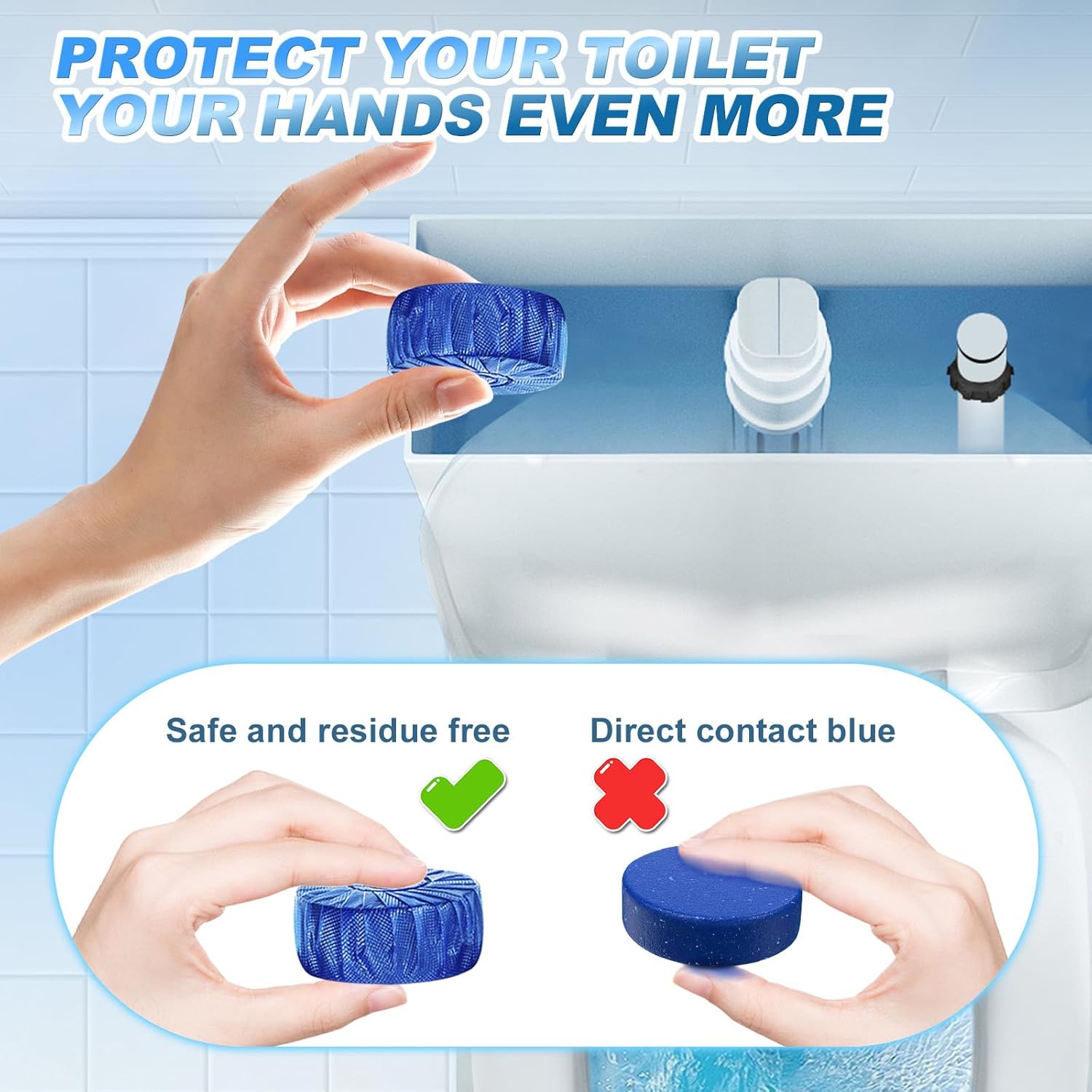 KIISIISO Toilet Bowl Tablets 54 Pack Automatic Cleaner with Long-Lasting Fragrance