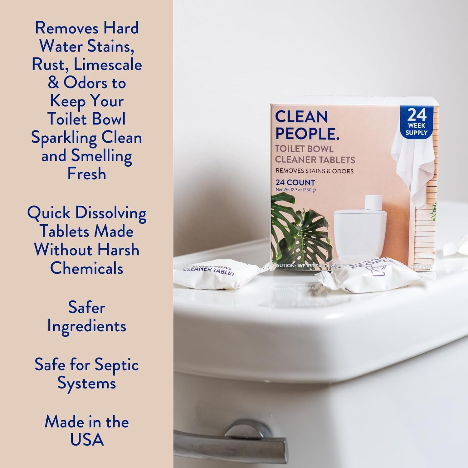 THE CLEAN PEOPLE Toilet Bowl Cleaner Tablets - 12 Count