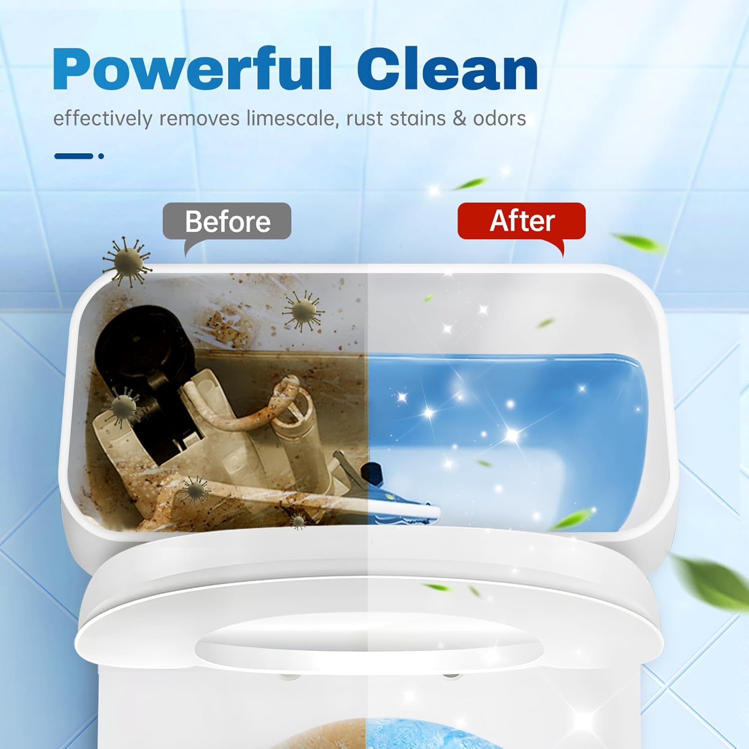 Vacplus Toilet Tank Cleaner - 6 Pack Automatic Descaler Tablets