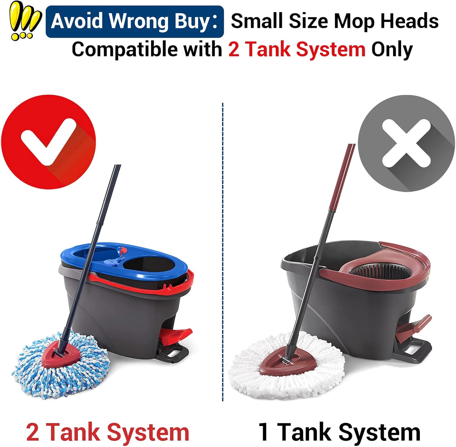 MXZONE Spin Mop Replacement Heads 2 Pack