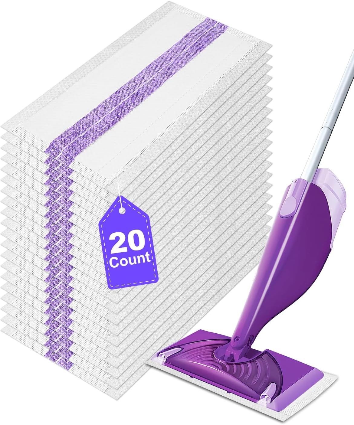YagoDago 20-Pack Wet Jet Mop Pad Refills - 5 Layers Durable Absorbent