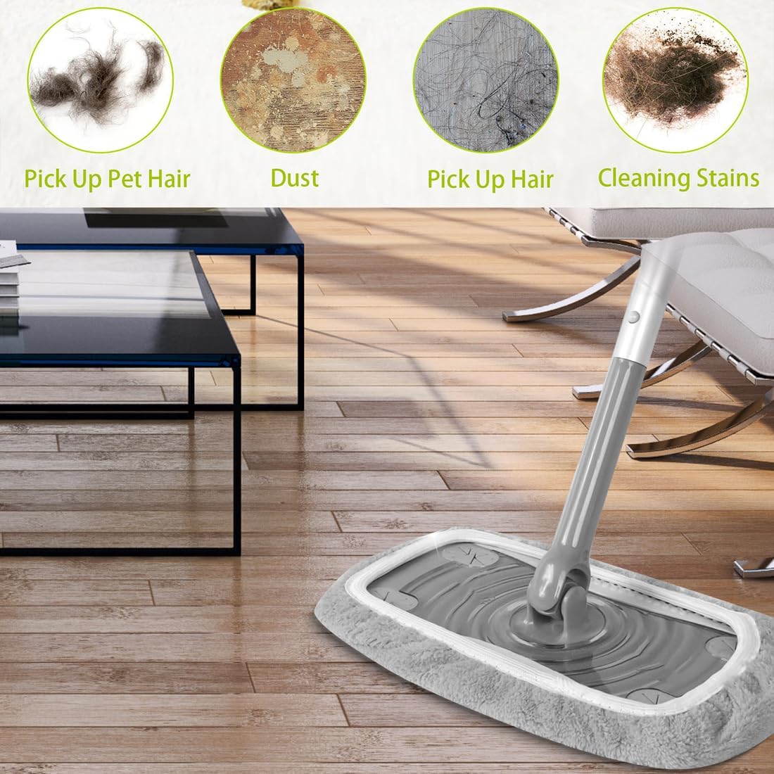 YSYONM Reusable Microfiber Mop Pads 4 Pack for Swiffer Sweeper