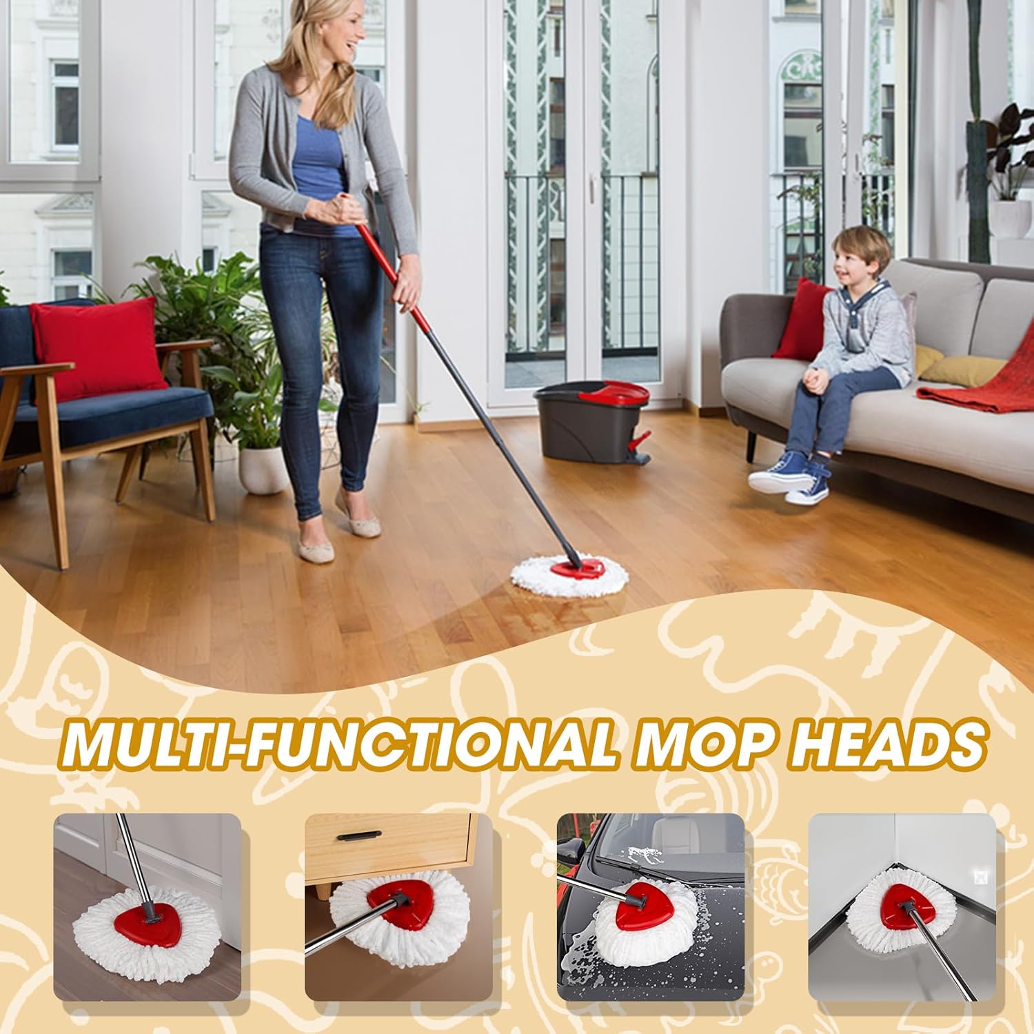 20Pack APOCHON Spin Mop Replacement Heads