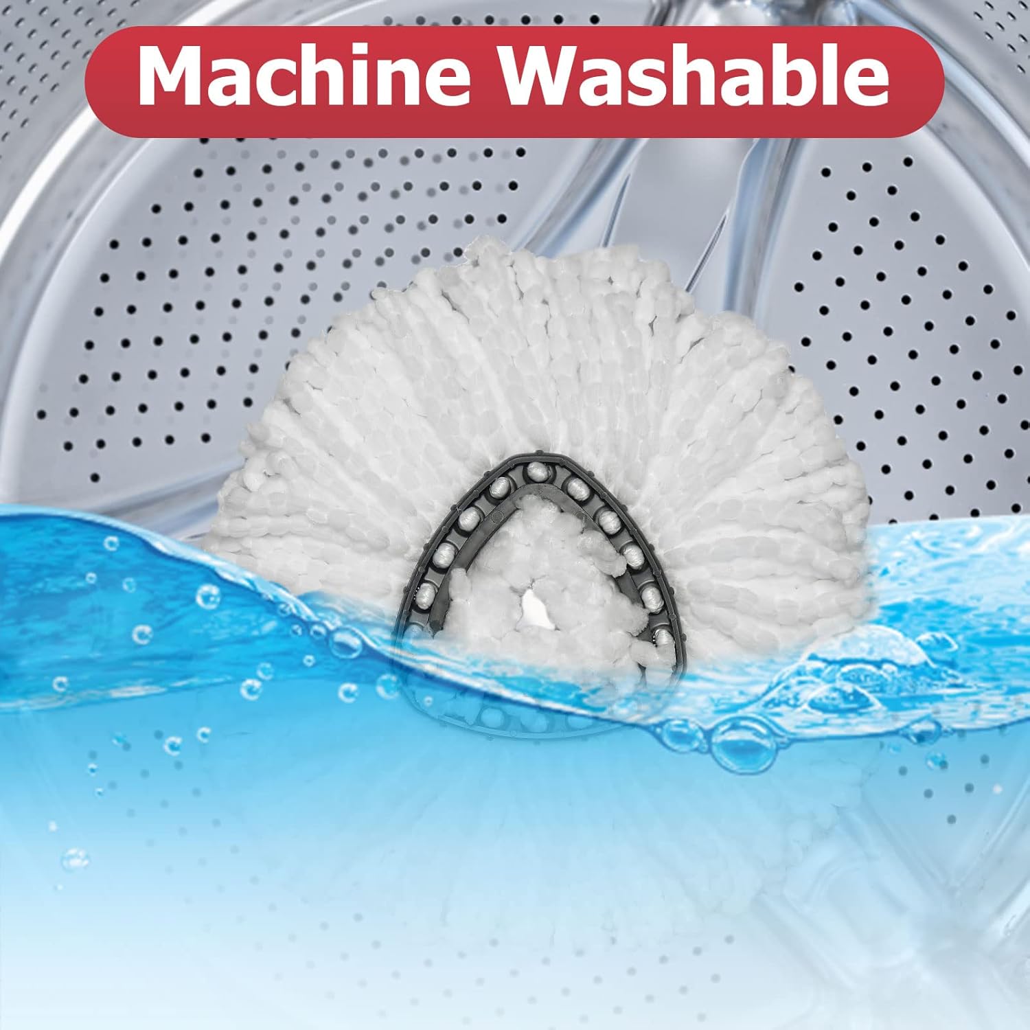 Qulable Spin Mop Refill Head 6 Pack with Base