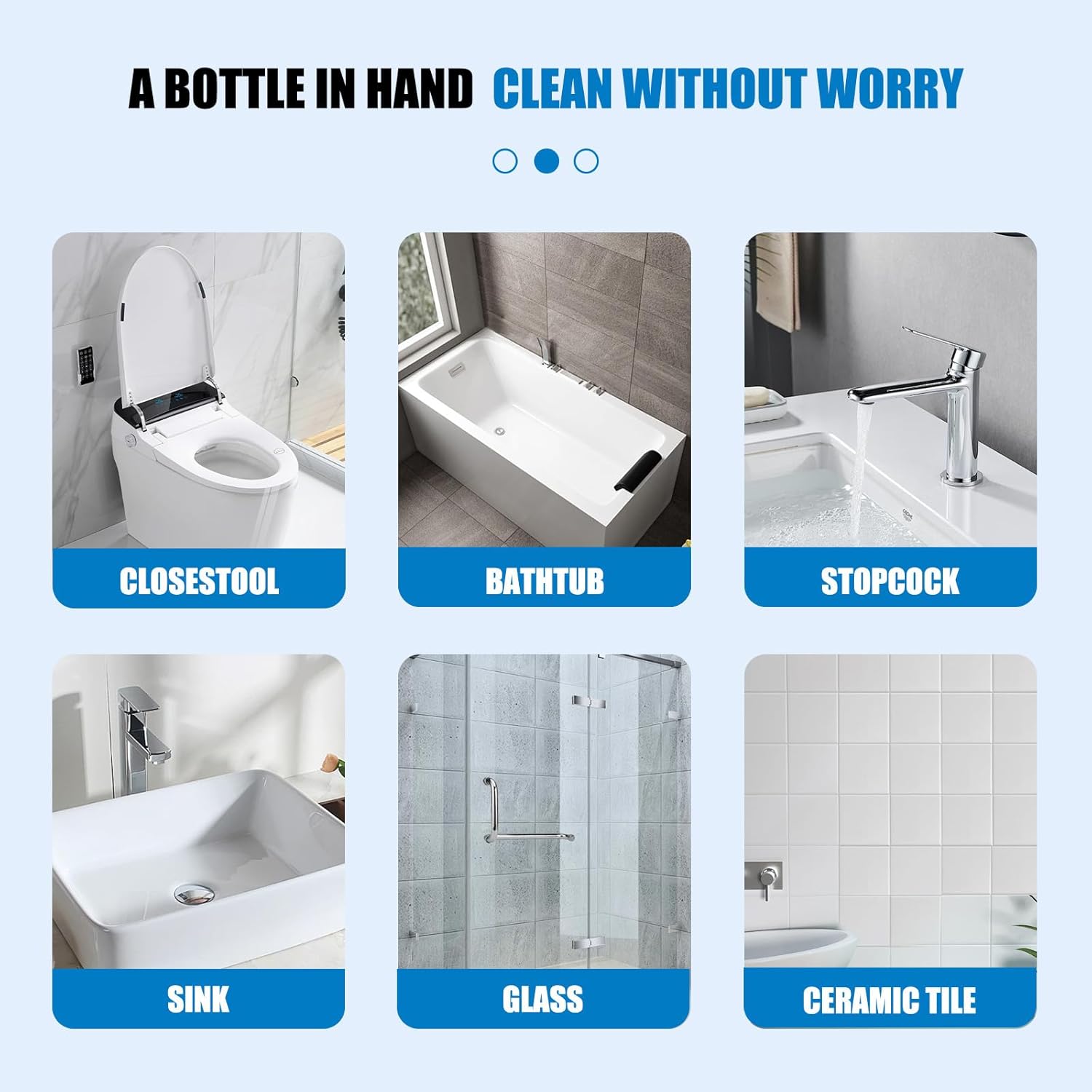Bathroom Cleaner - Foam Descaler for Glass Tiles and Faucets