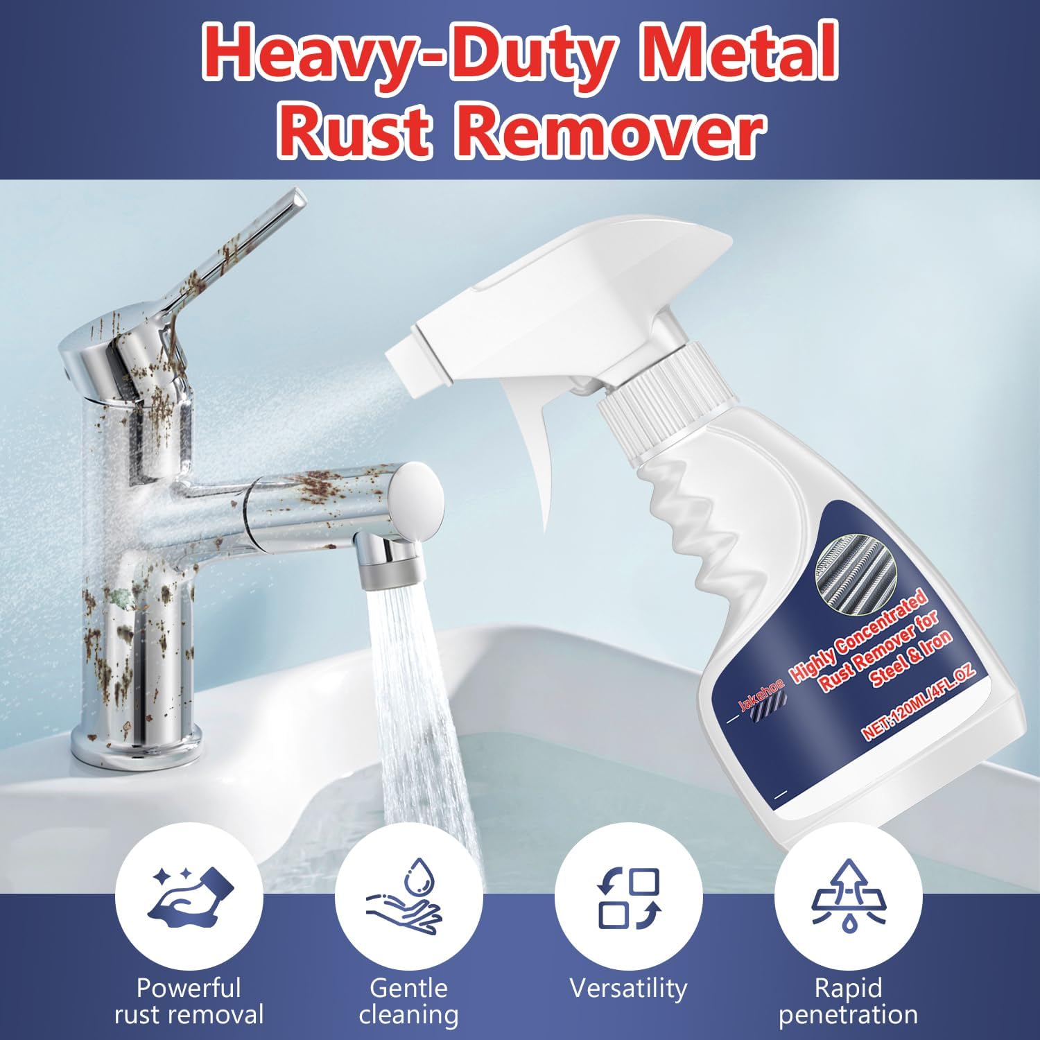 Heavy Duty Rust Remover Spray for Metal Surfaces
