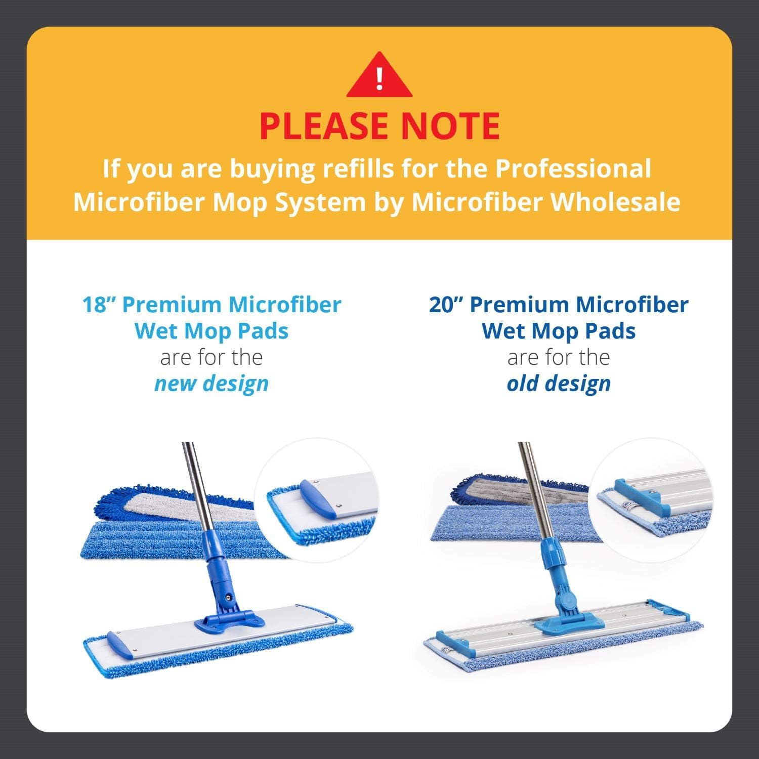 Microfiber Wholesale 20 Wet Mop Pad Refill 2 Pack
