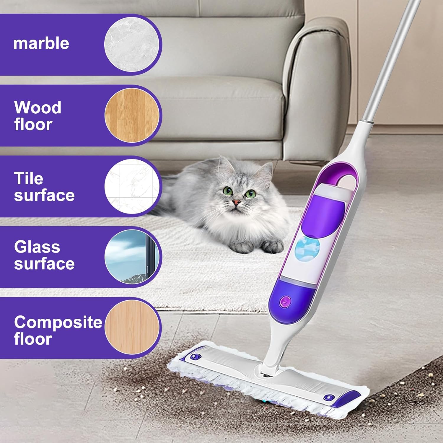 ZMZPA Power Mop Pads Refill for Swiffer PowerMop 8 Count Multi-Surface