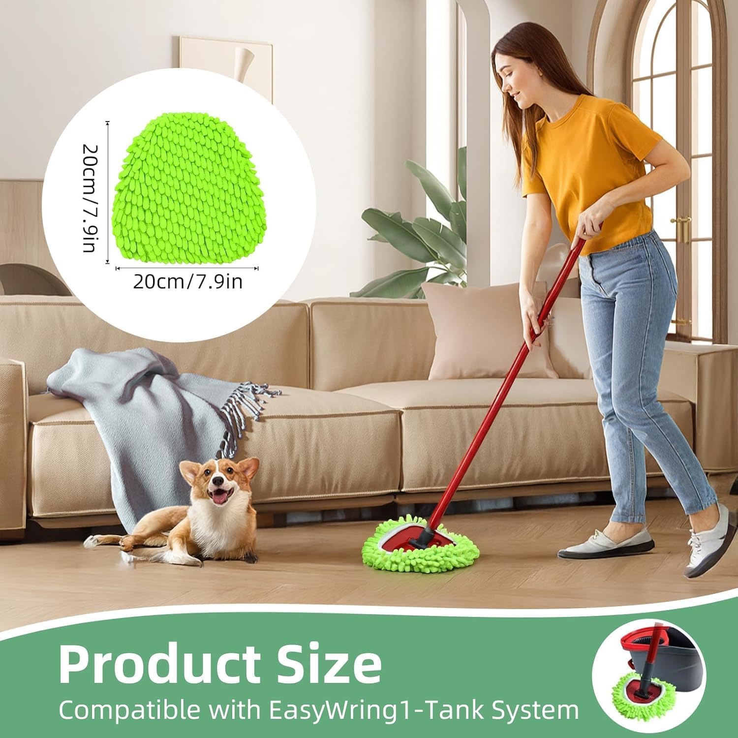 YWSHF Spin Mop Refill for O Cedar 3 Pack Replacement Heads